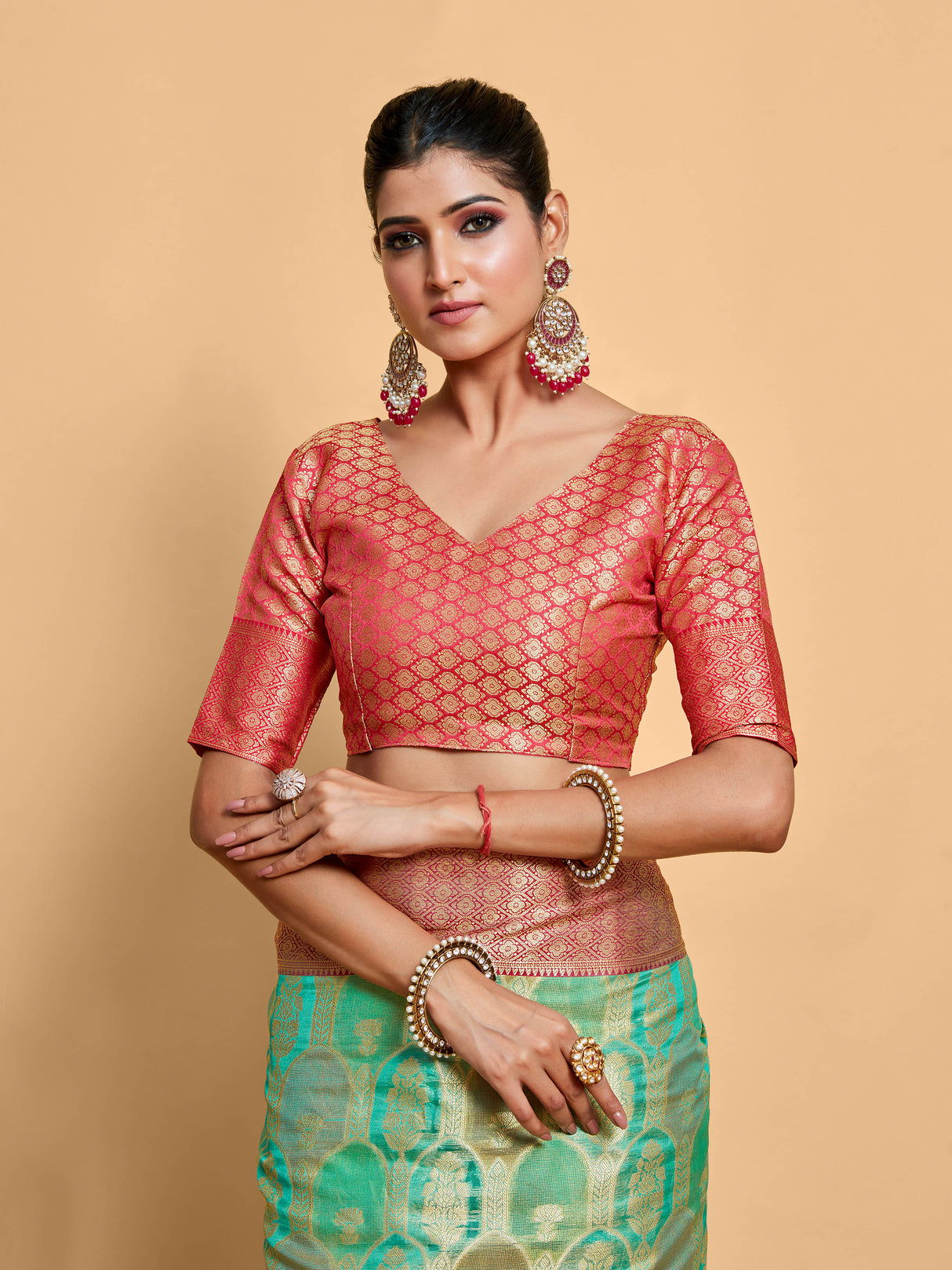 Mimosa Women's Woven Design Banarasi Art Silk Saree With Blouse Piece : SA00001244SFFREE