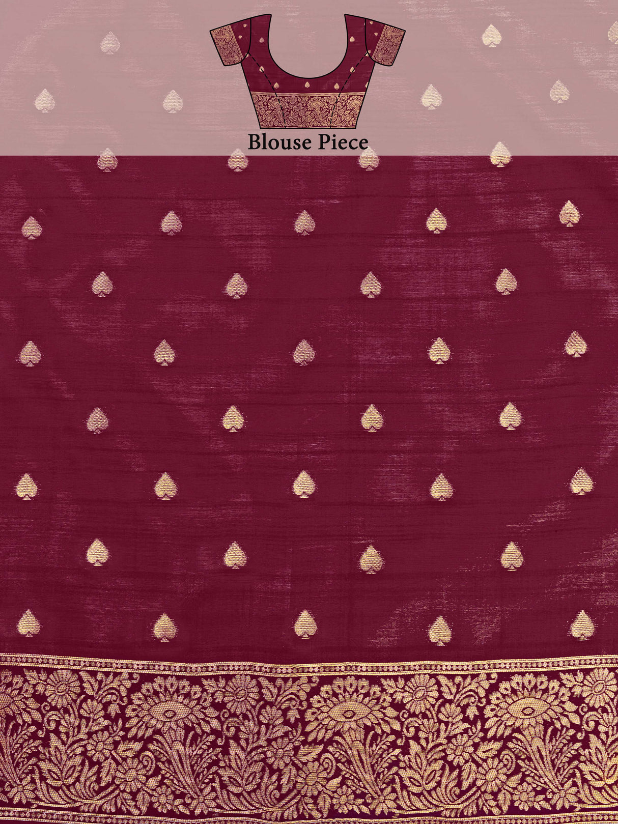 Mimosa Women's Woven Design Kanjivaram Linen Saree With Blouse Piece : SA00001248PNKFREE