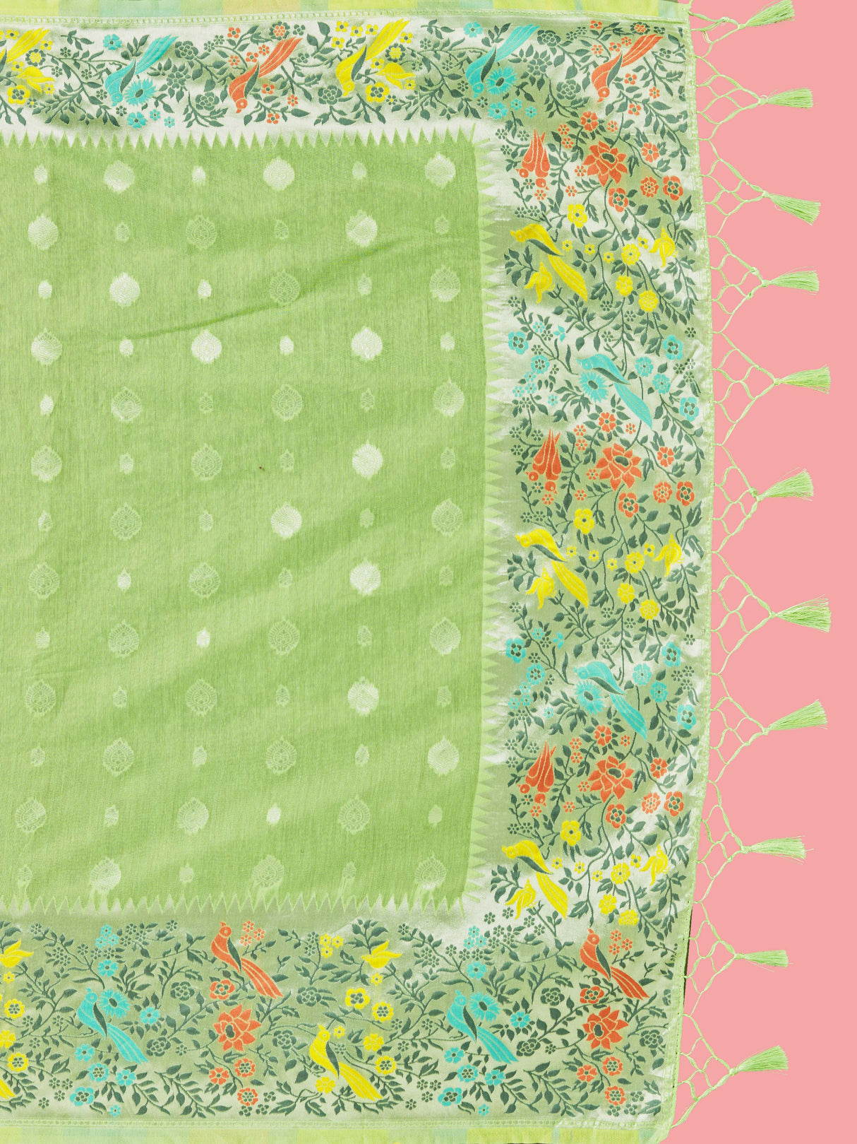 Mimosa Women's Woven Design Banarasi Linen Saree With Blouse Piece : SA00001253LRFREE