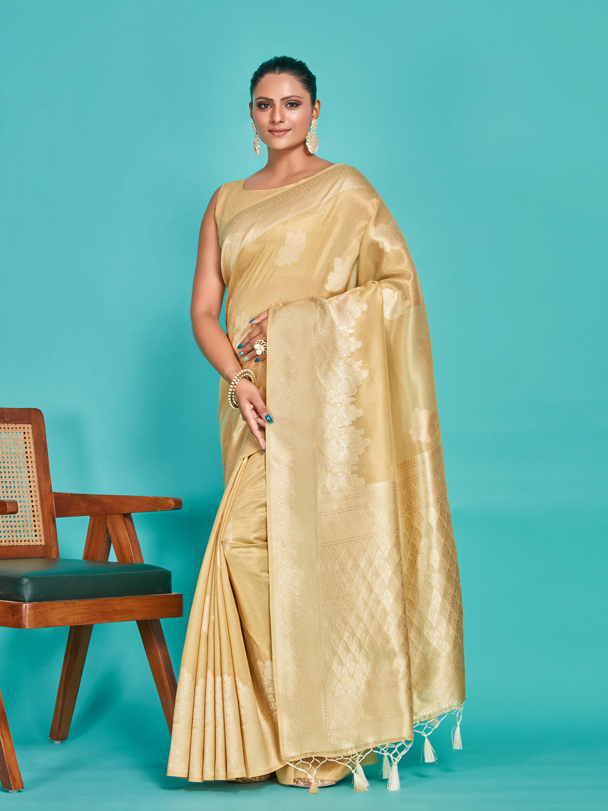 Mimosa Women's Woven Design Banarasi Art Silk Saree With Blouse Piece : SA00001254CKFREE