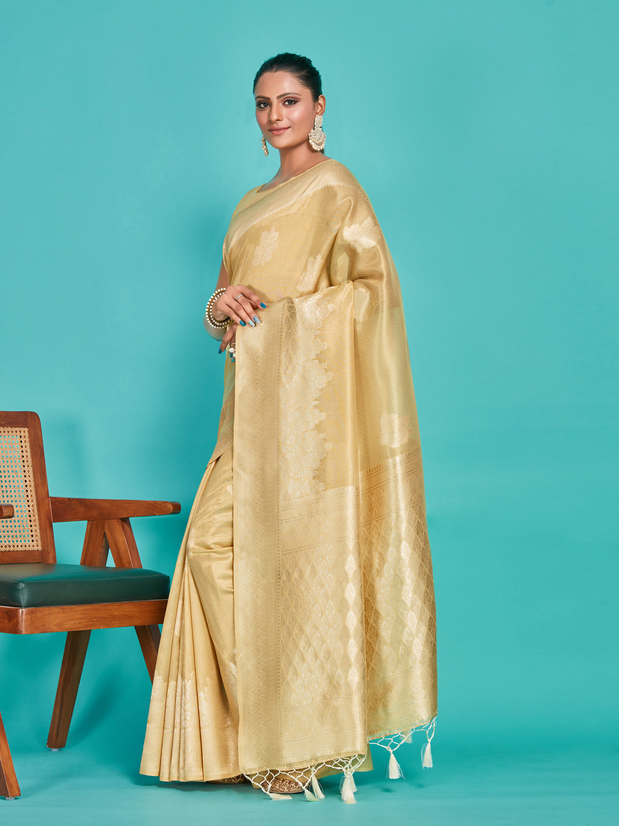 Mimosa Women's Woven Design Banarasi Art Silk Saree With Blouse Piece : SA00001254CKFREE