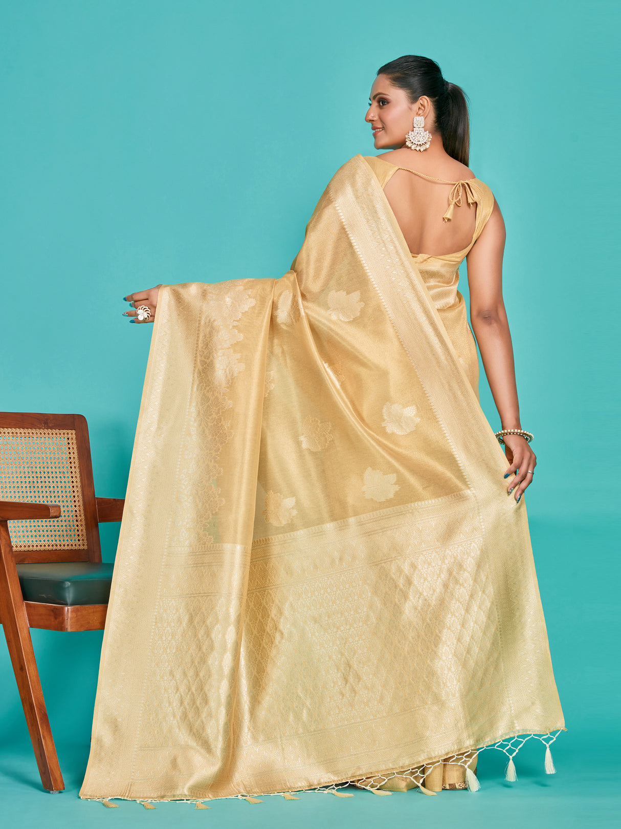 Mimosa Women's Woven Design Banarasi Art Silk Saree With Blouse Piece : SA00001254CKFREE