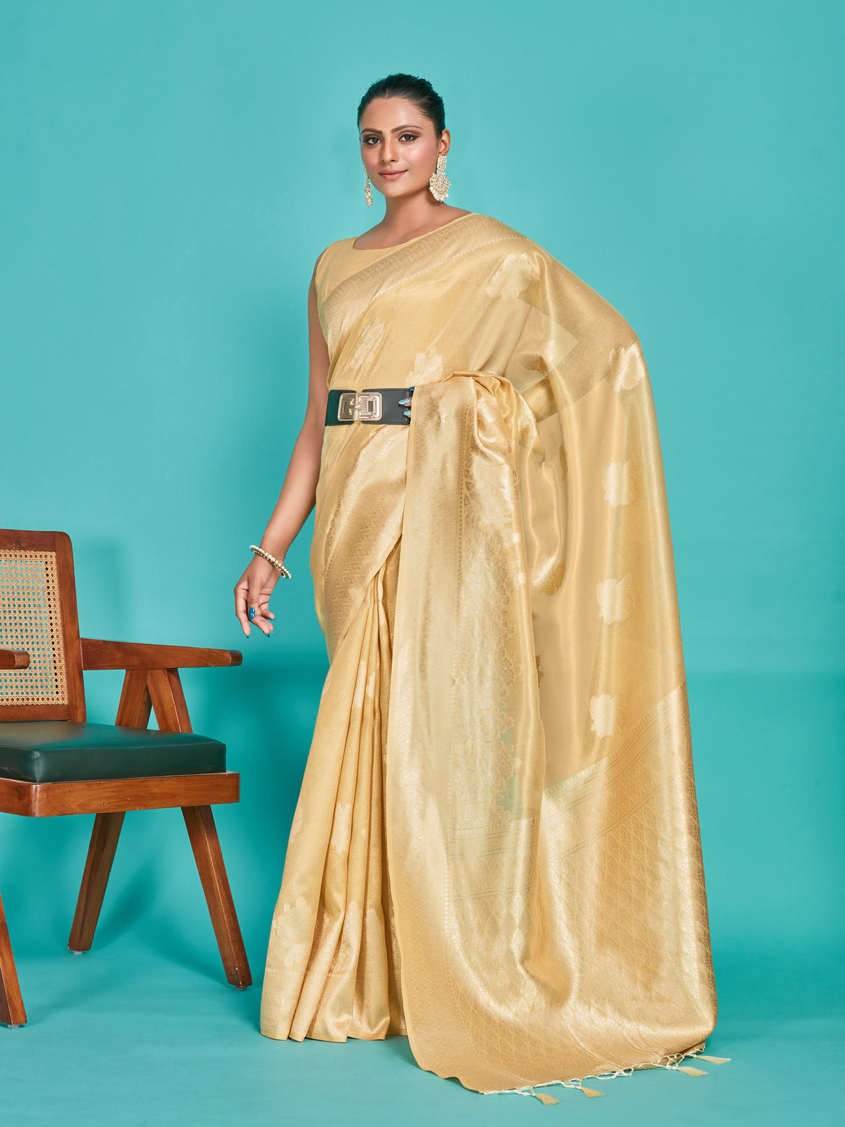 Mimosa Women's Woven Design Banarasi Art Silk Saree With Blouse Piece : SA00001254CKFREE