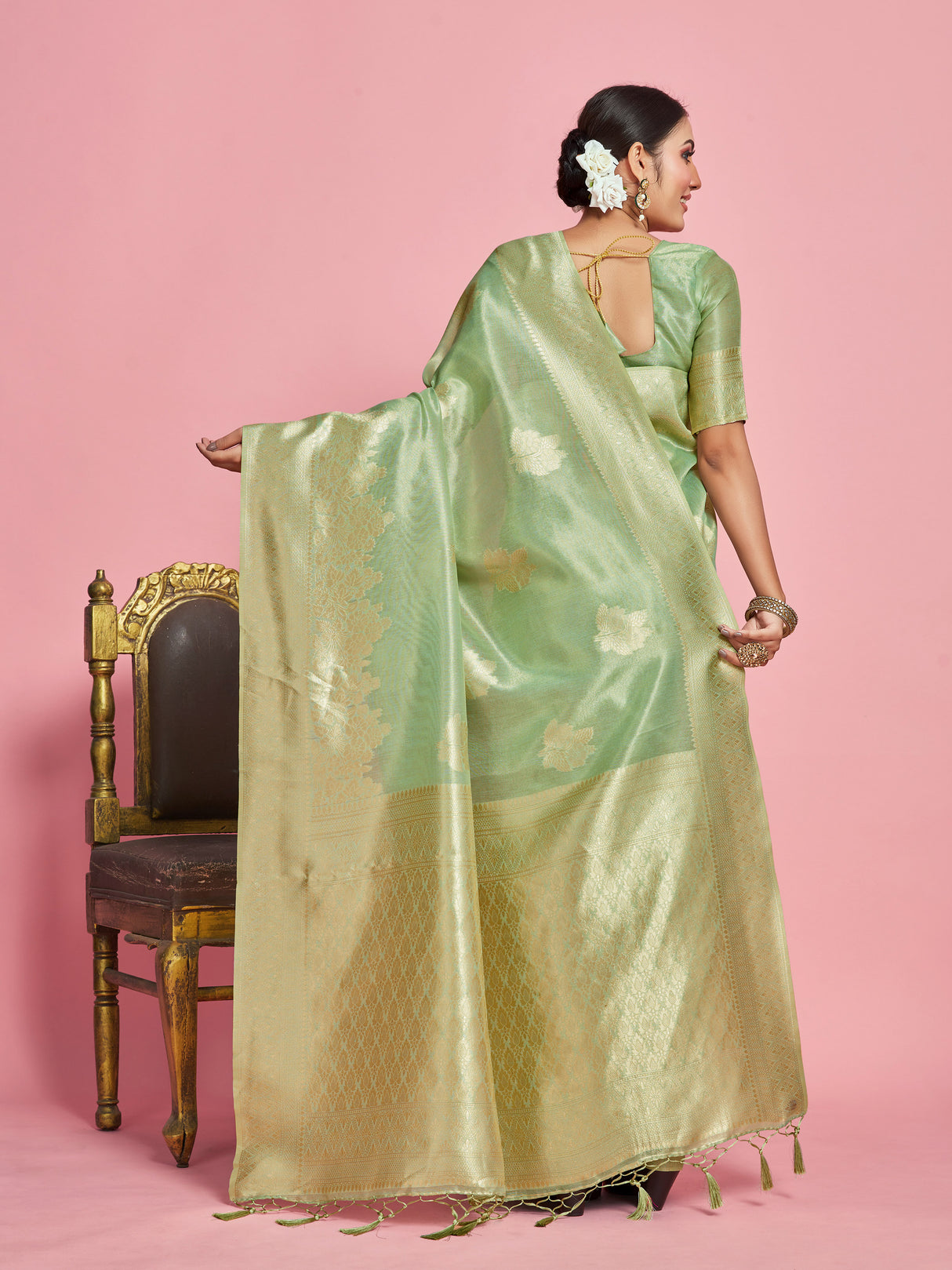 Mimosa Women's Woven Design Banarasi Art Silk Saree With Blouse Piece : SA00001254SFFREE