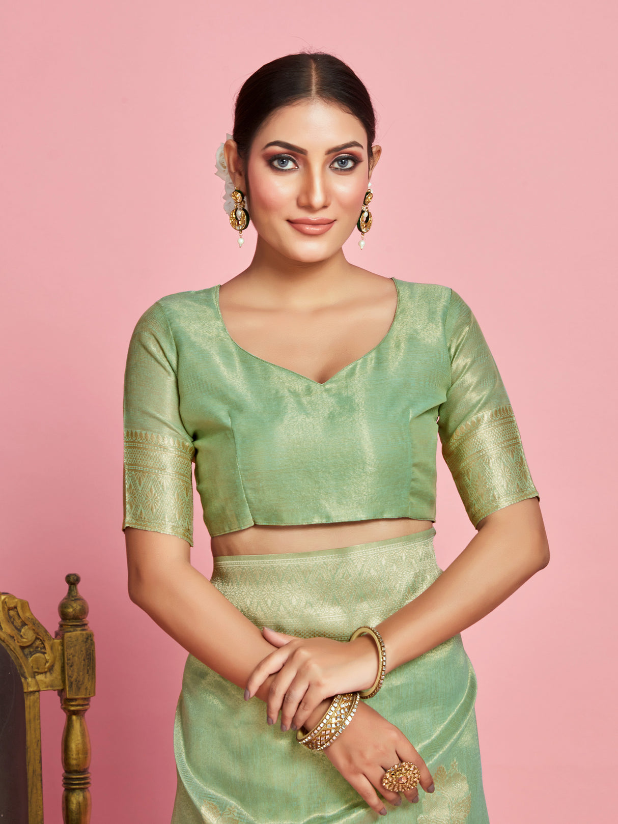 Mimosa Women's Woven Design Banarasi Art Silk Saree With Blouse Piece : SA00001254SFFREE