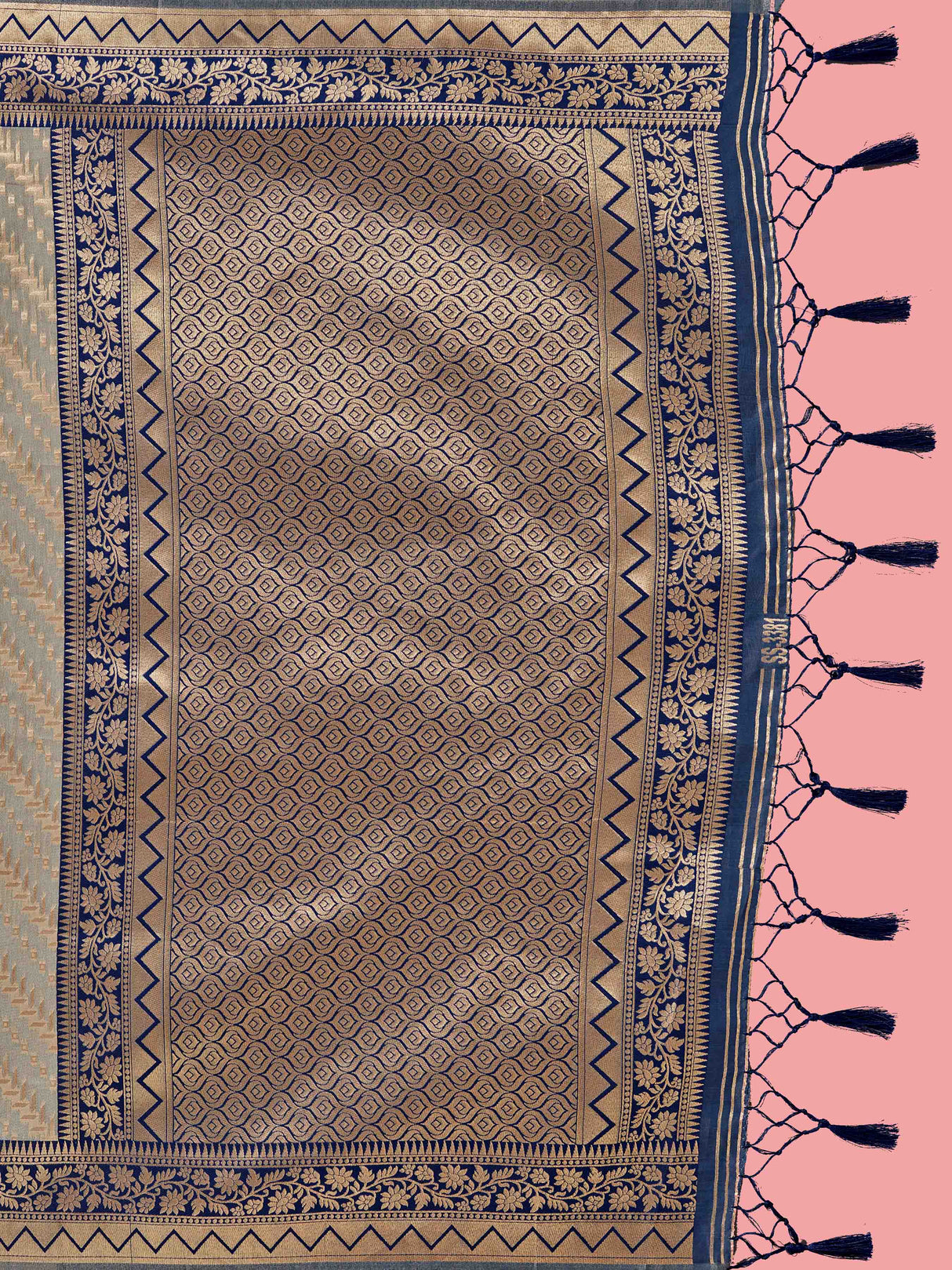 Mimosa Women's Woven Design Kanjivaram Linen Saree With Blouse Piece : SA00001256GYFREE