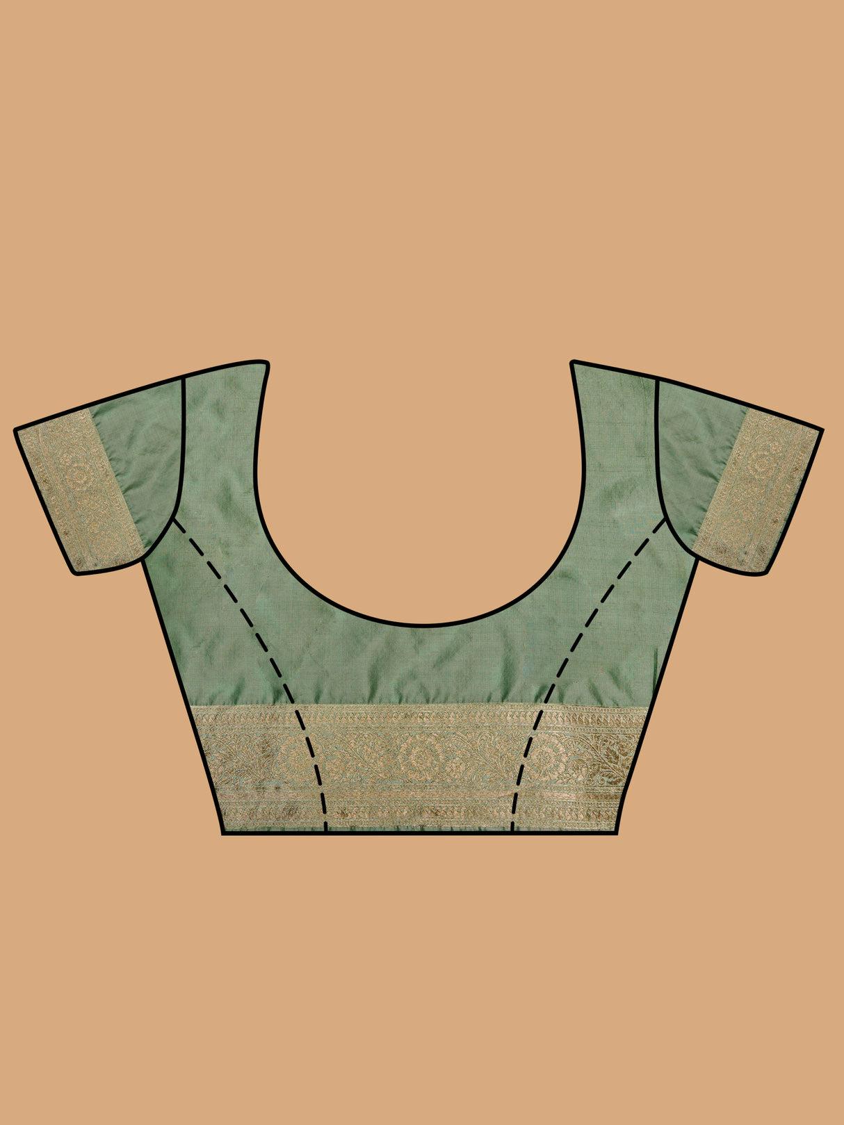 Mimosa Women's Woven Design Kanjivaram Linen Saree With Blouse Piece : SA00001258BGFREE