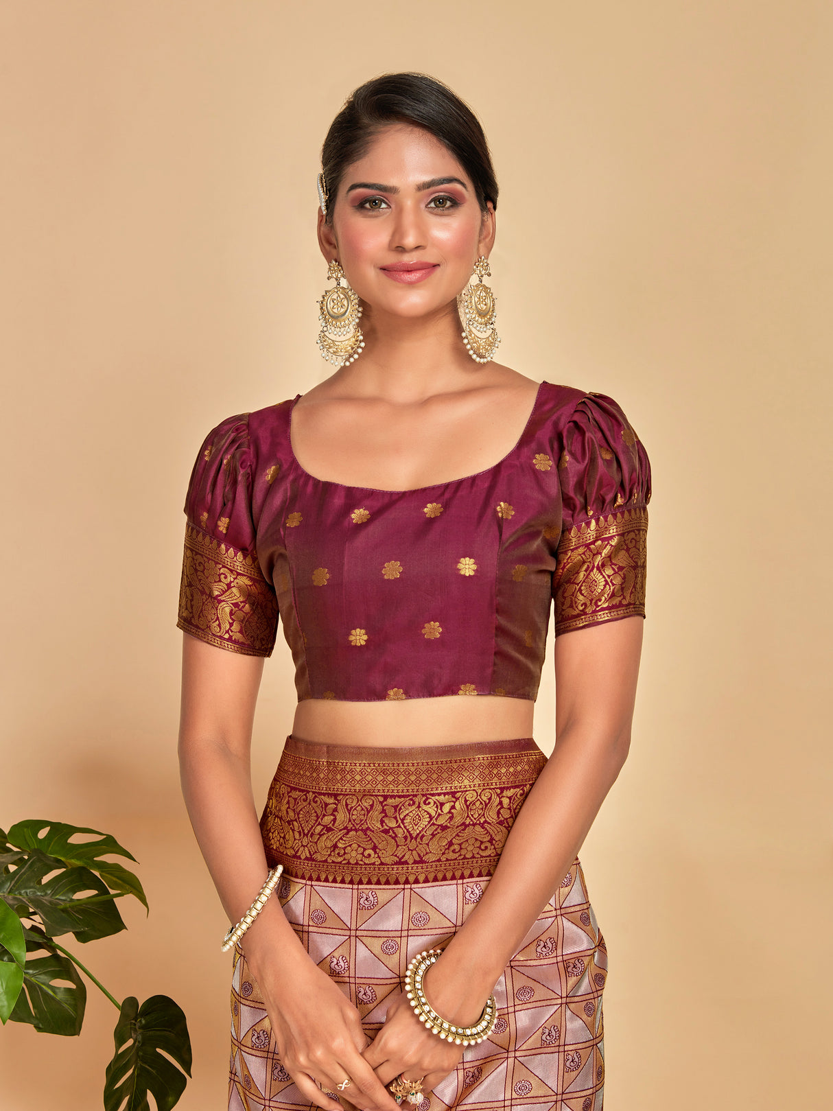 Mimosa Women's Woven Design Kanjivaram Art Silk Saree With Blouse Piece : SA00001260PNKFREE