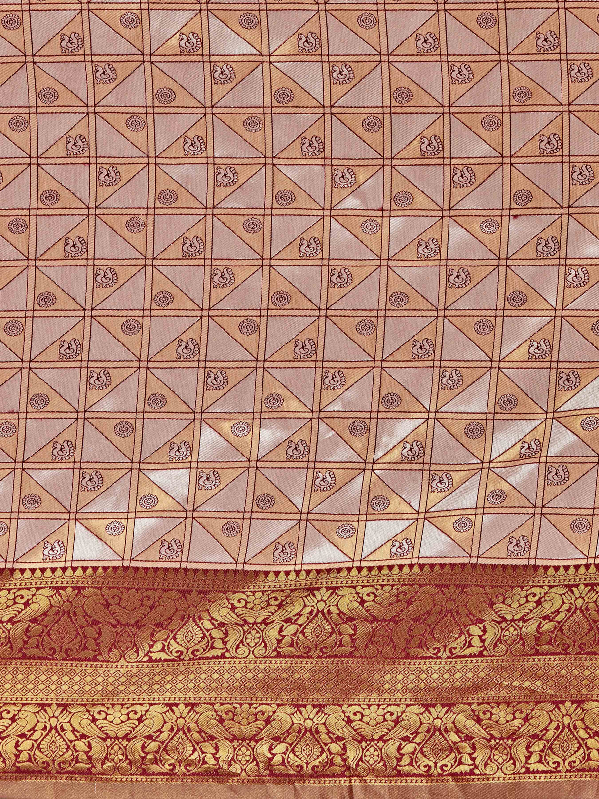 Mimosa Women's Woven Design Kanjivaram Art Silk Saree With Blouse Piece : SA00001260PNKFREE