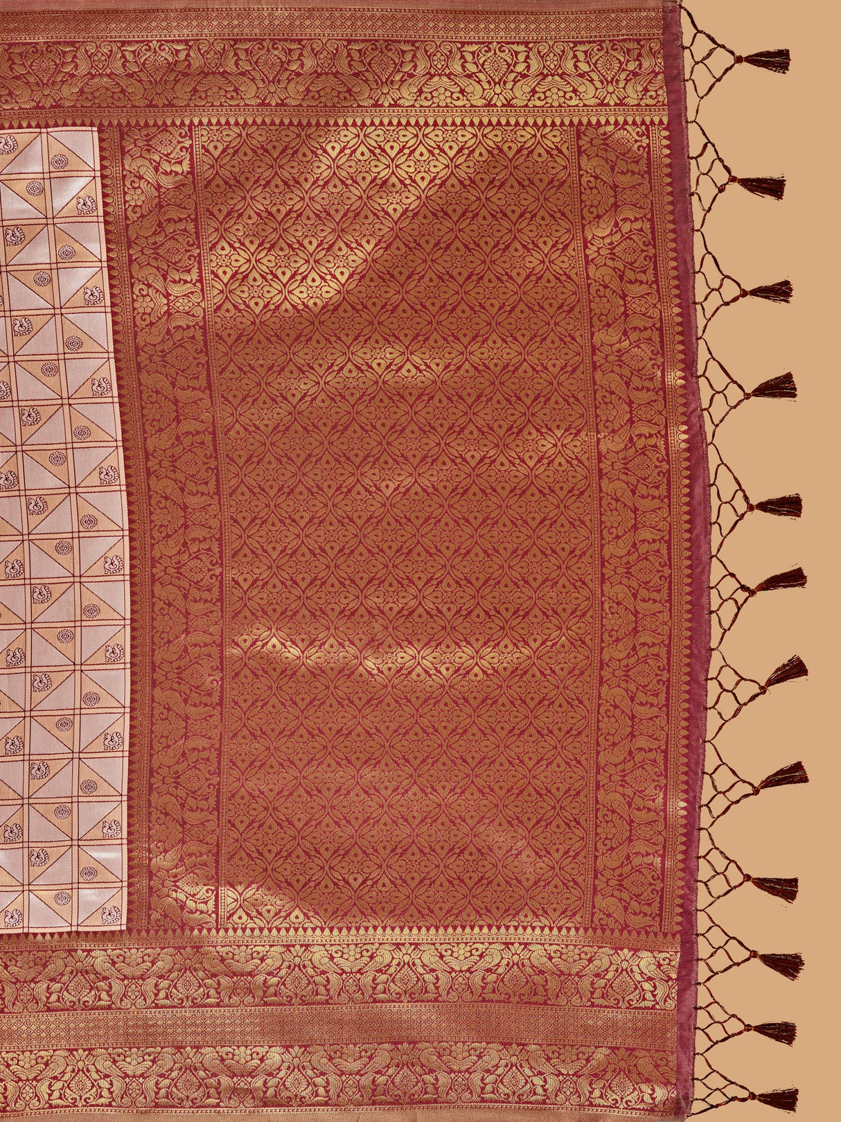 Mimosa Women's Woven Design Kanjivaram Art Silk Saree With Blouse Piece : SA00001260PNKFREE