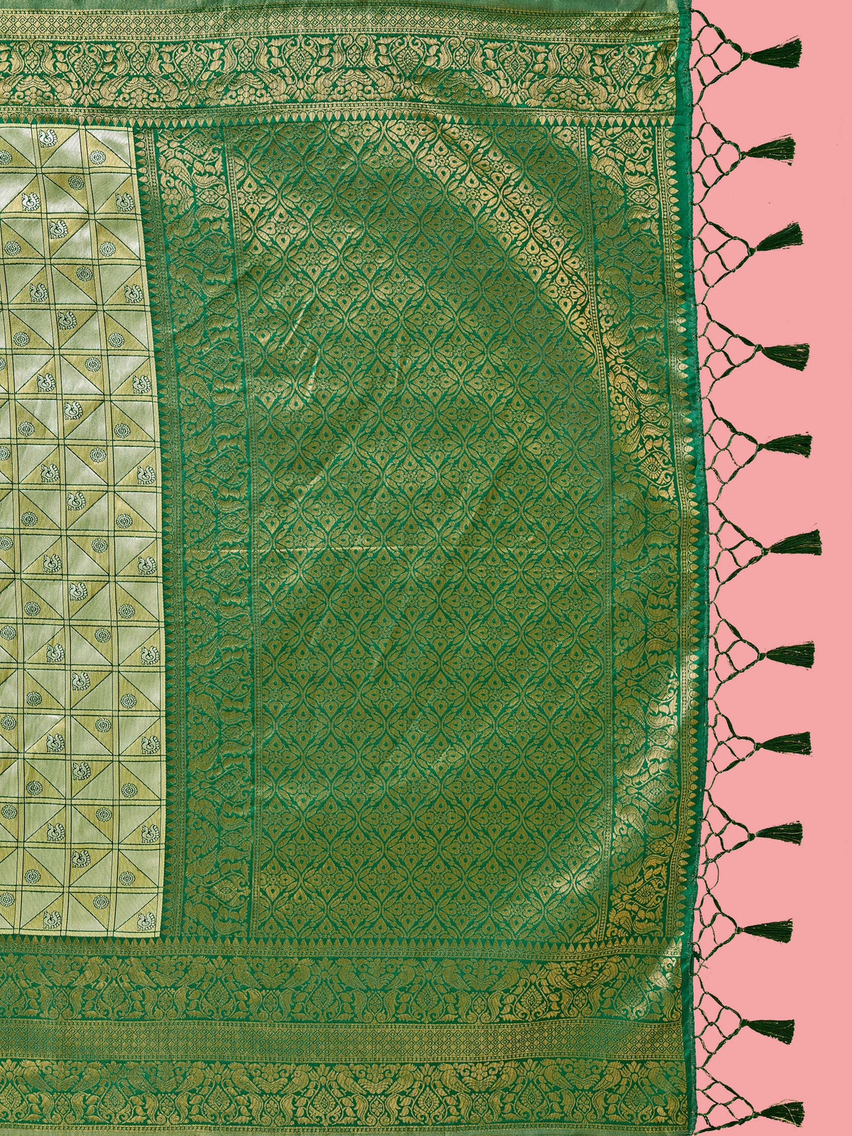 Mimosa Women's Woven Design Kanjivaram Art Silk Saree With Blouse Piece : SA00001260PSFREE