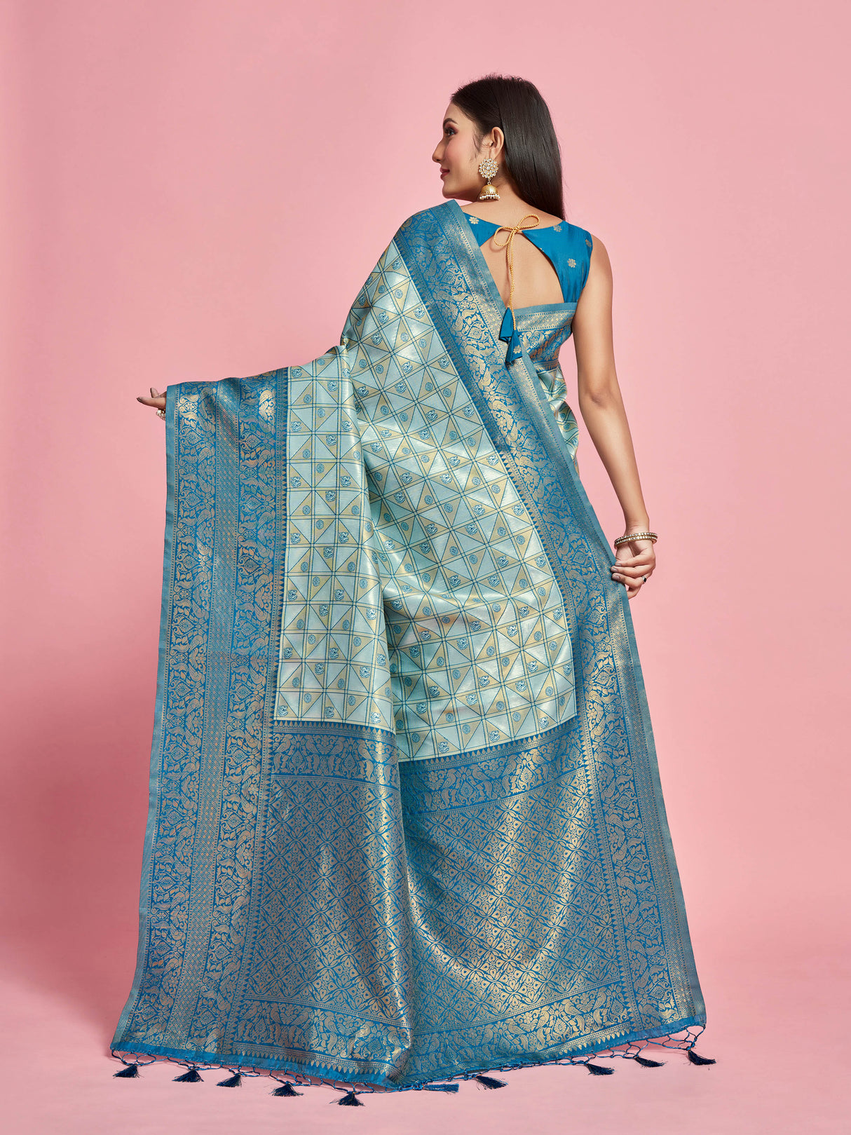 Mimosa Women's Woven Design Kanjivaram Art Silk Saree With Blouse Piece : SA00001260SFFREE