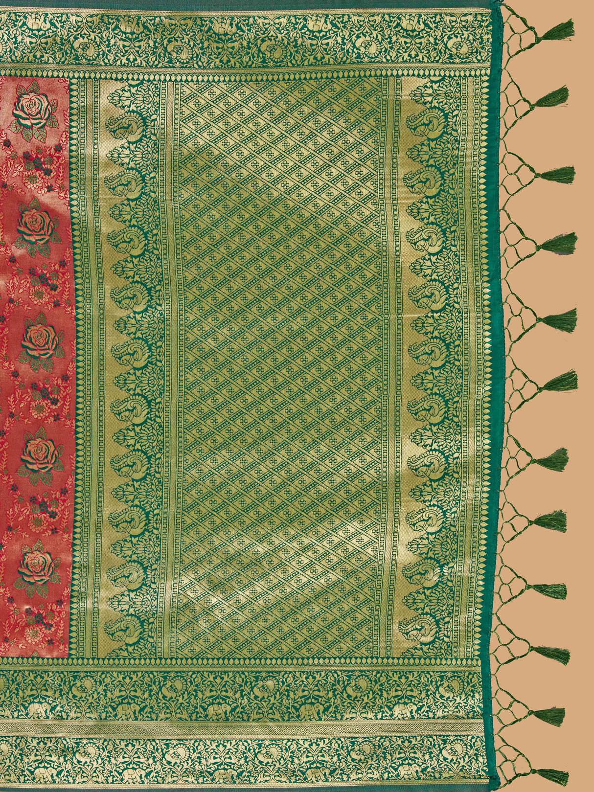 Mimosa Women's Woven Design Kanjivaram Art Silk Saree With Blouse Piece : SA00001261MRFREE