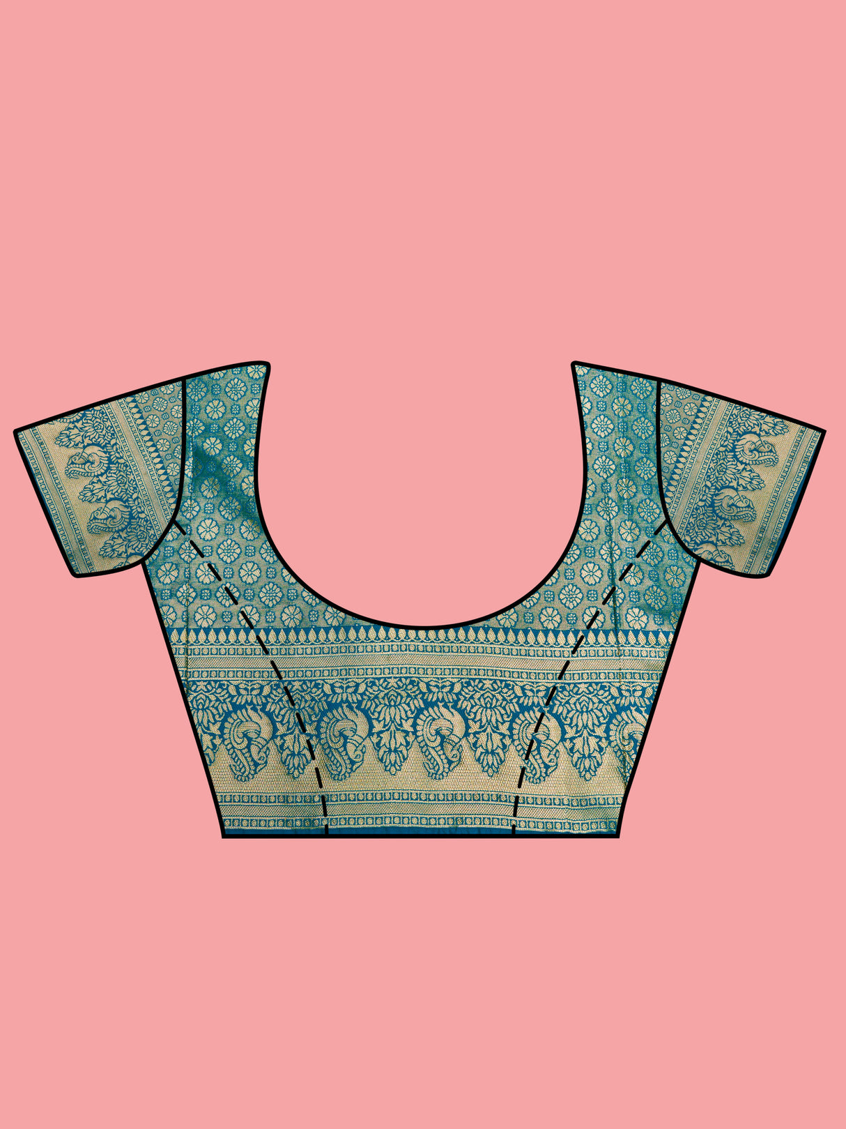 Mimosa Women's Woven Design Kanjivaram Art Silk Saree With Blouse Piece : SA00001261NVFREE