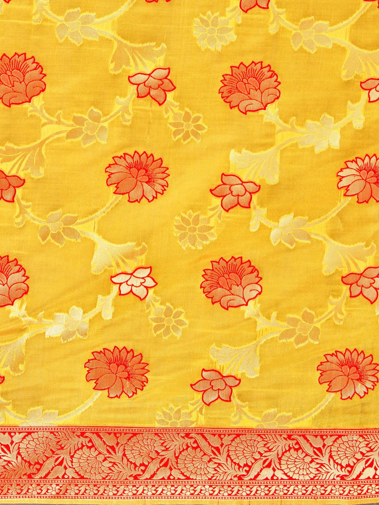 Mimosa Women's Woven Design Banarasi Linen Saree With Blouse Piece : SA00001273GDFREE