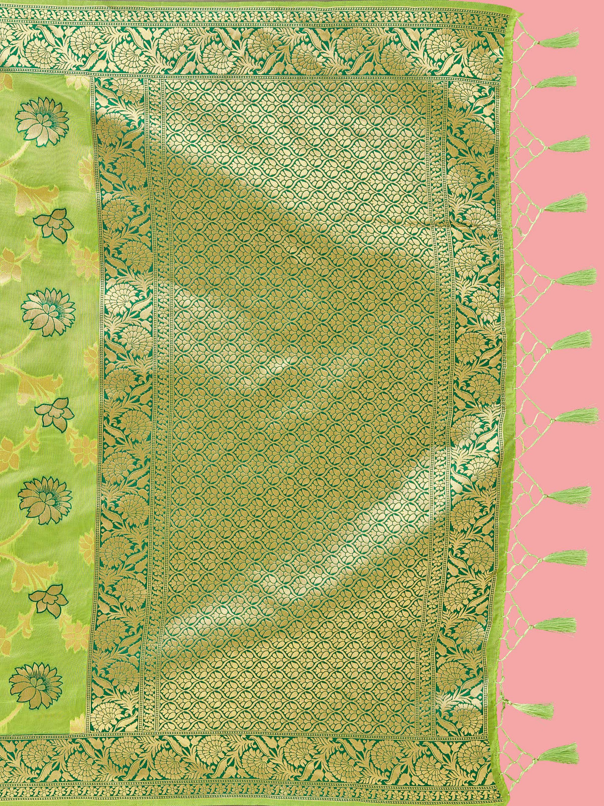 Mimosa Women's Woven Design Banarasi Linen Saree With Blouse Piece : SA00001273LRFREE