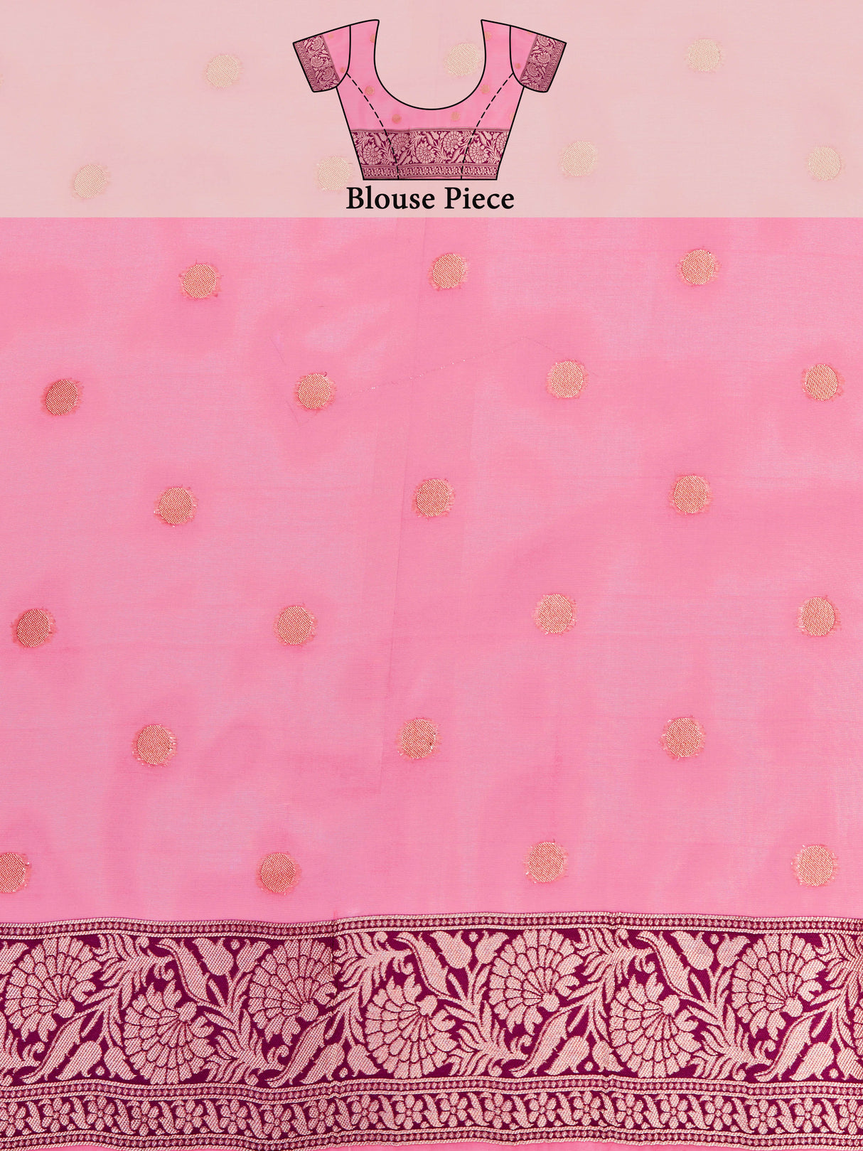 Mimosa Women's Woven Design Banarasi Linen Saree With Blouse Piece : SA00001273PNKFREE