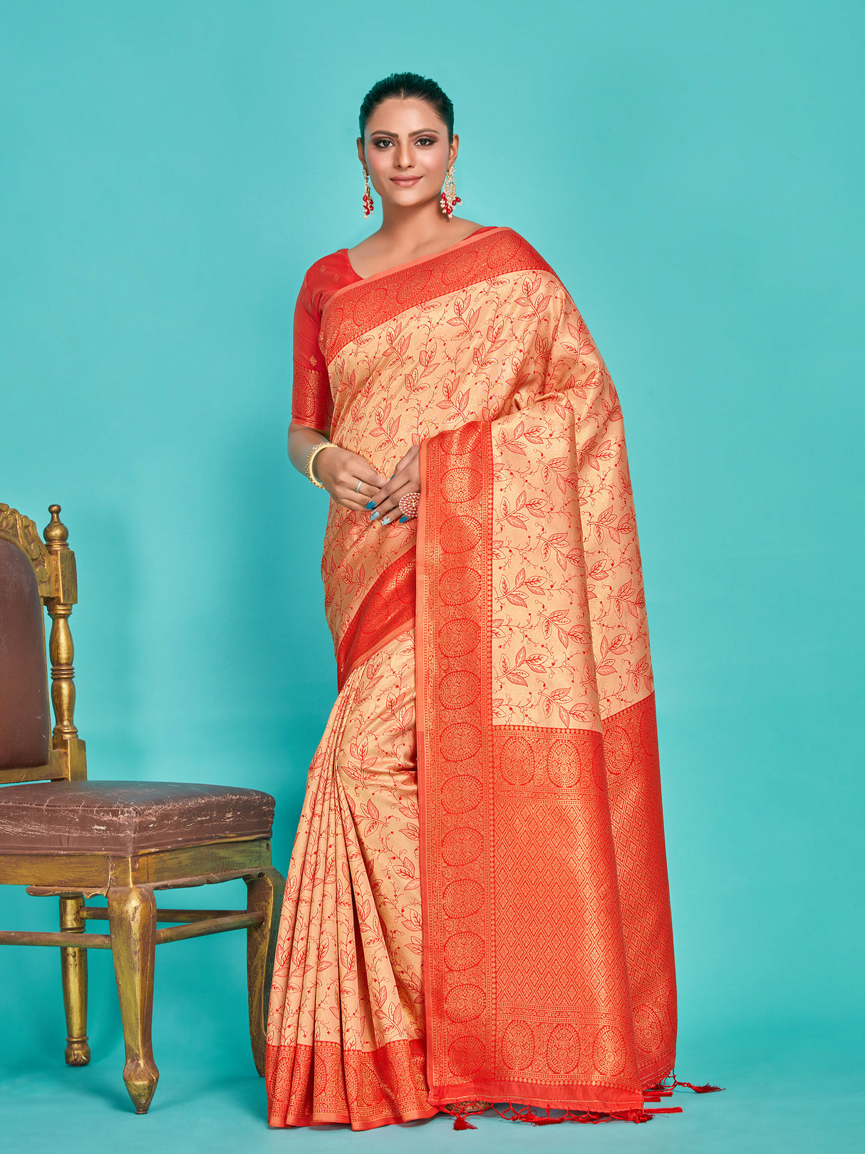 Mimosa Women's Woven Design Banarasi Art Silk Saree With Blouse Piece : SA00001274PCFREE