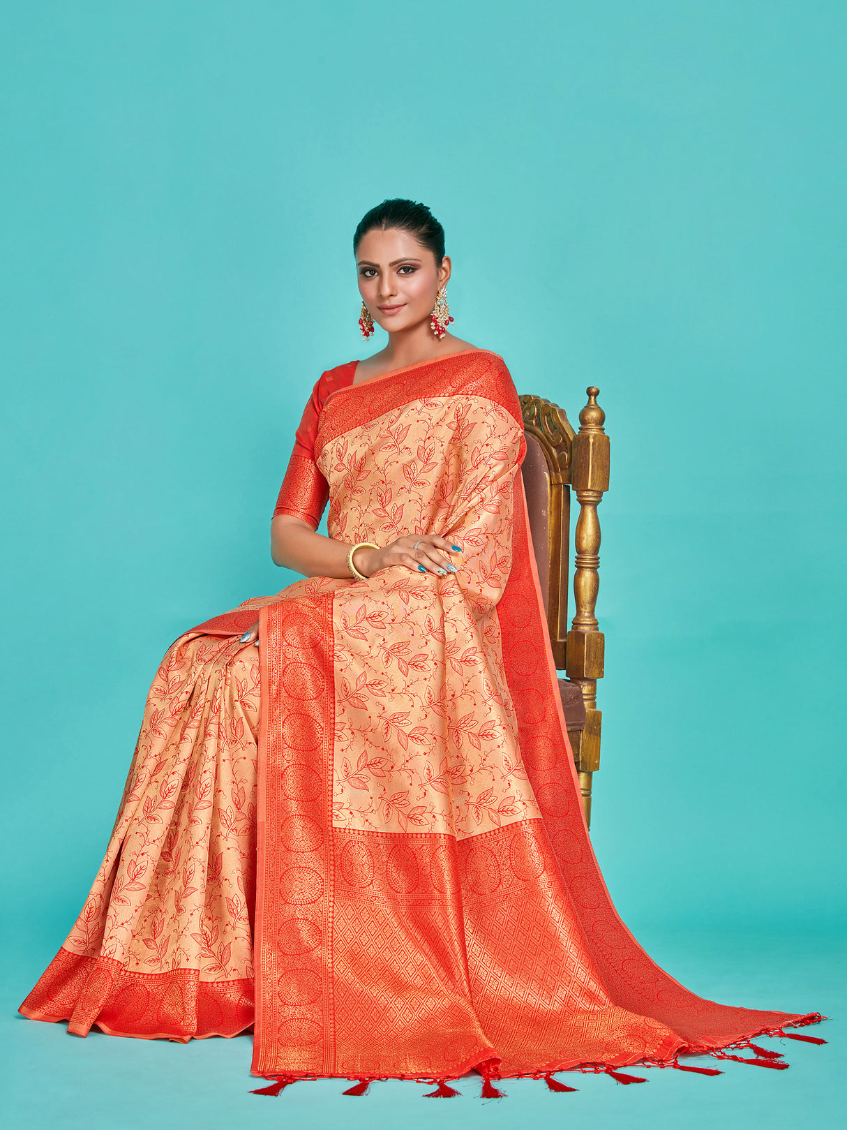 Mimosa Women's Woven Design Banarasi Art Silk Saree With Blouse Piece : SA00001274PCFREE