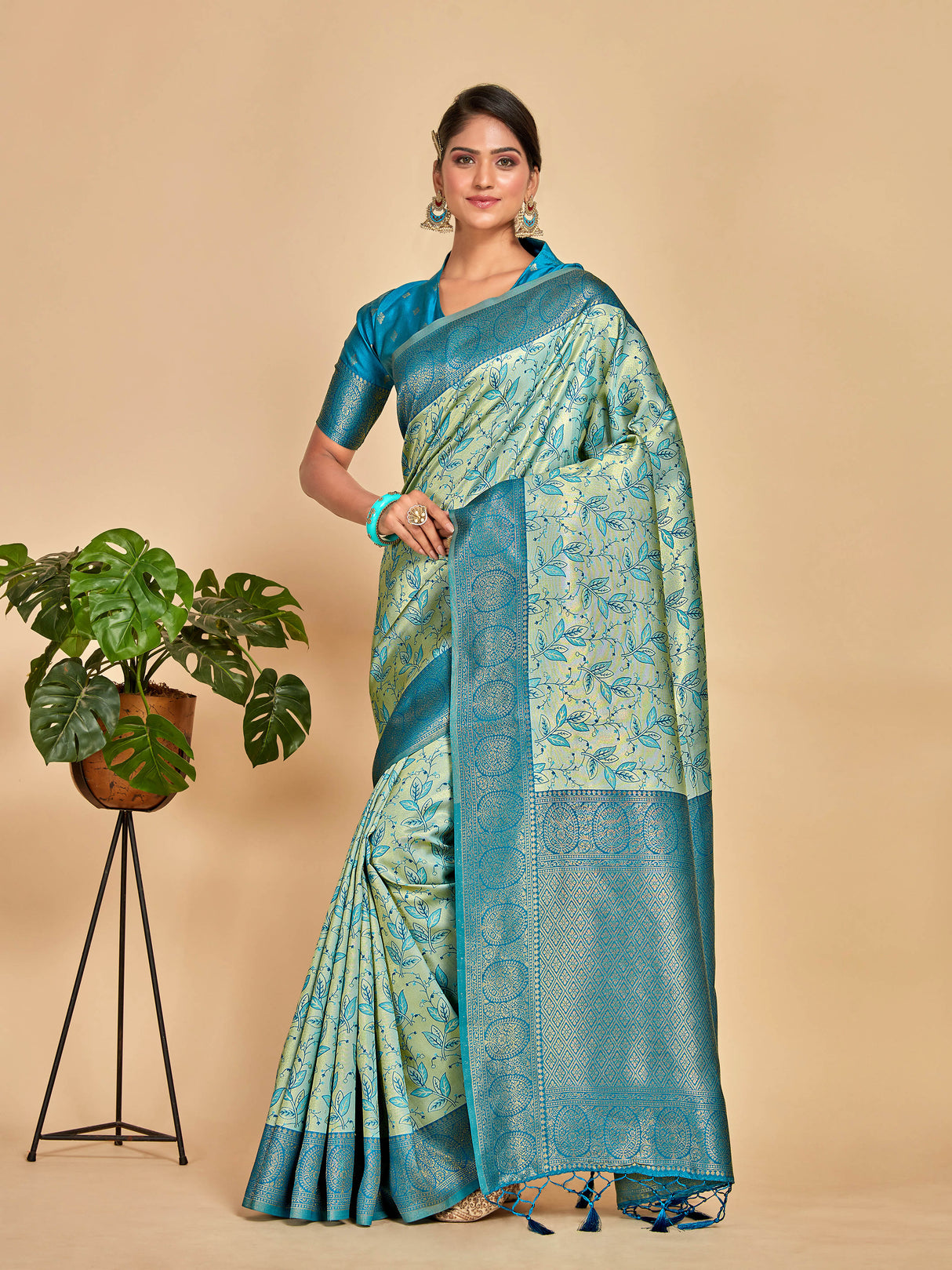 Mimosa Women's Woven Design Banarasi Art Silk Saree With Blouse Piece : SA00001274SFFREE