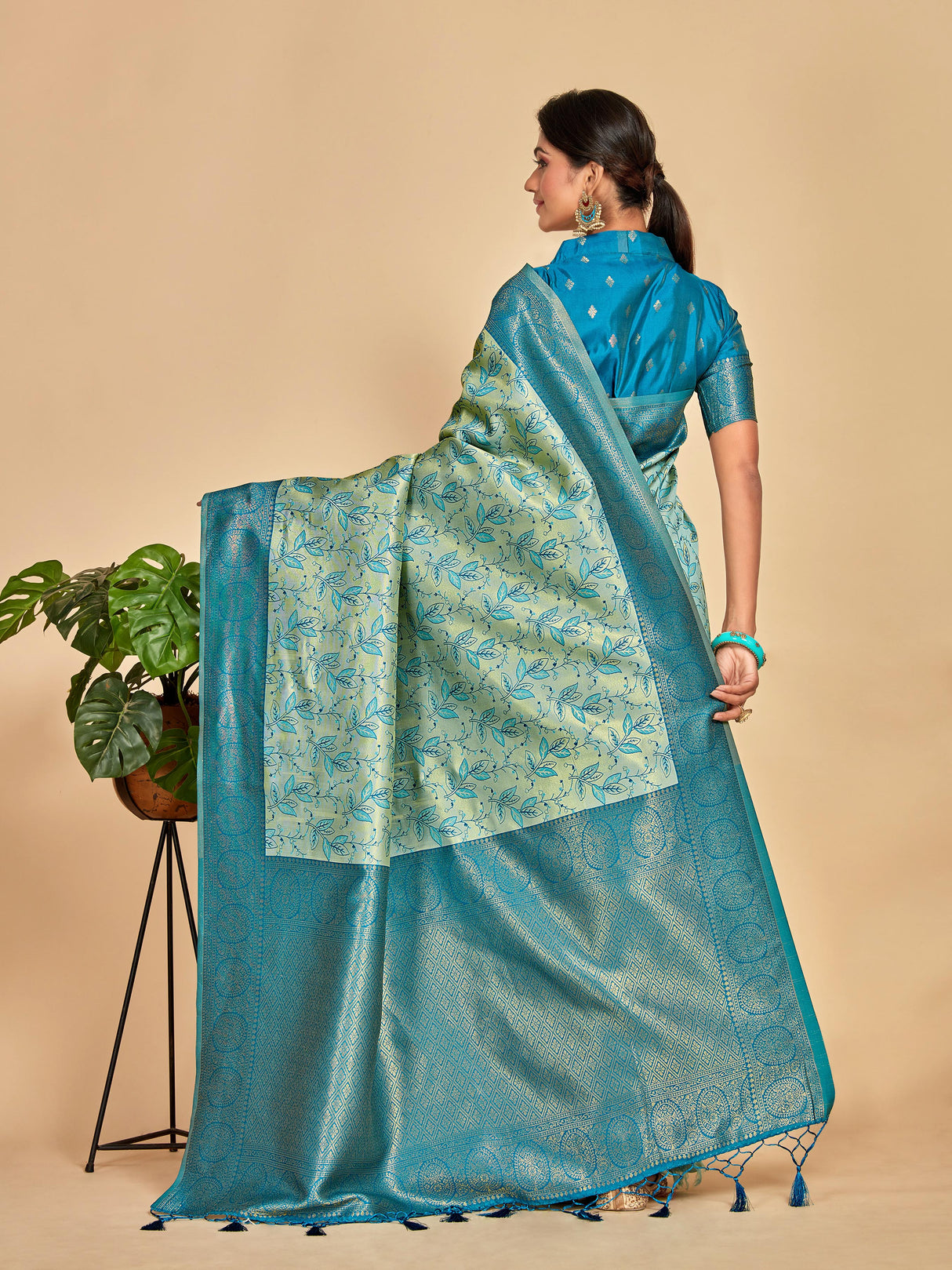 Mimosa Women's Woven Design Banarasi Art Silk Saree With Blouse Piece : SA00001274SFFREE