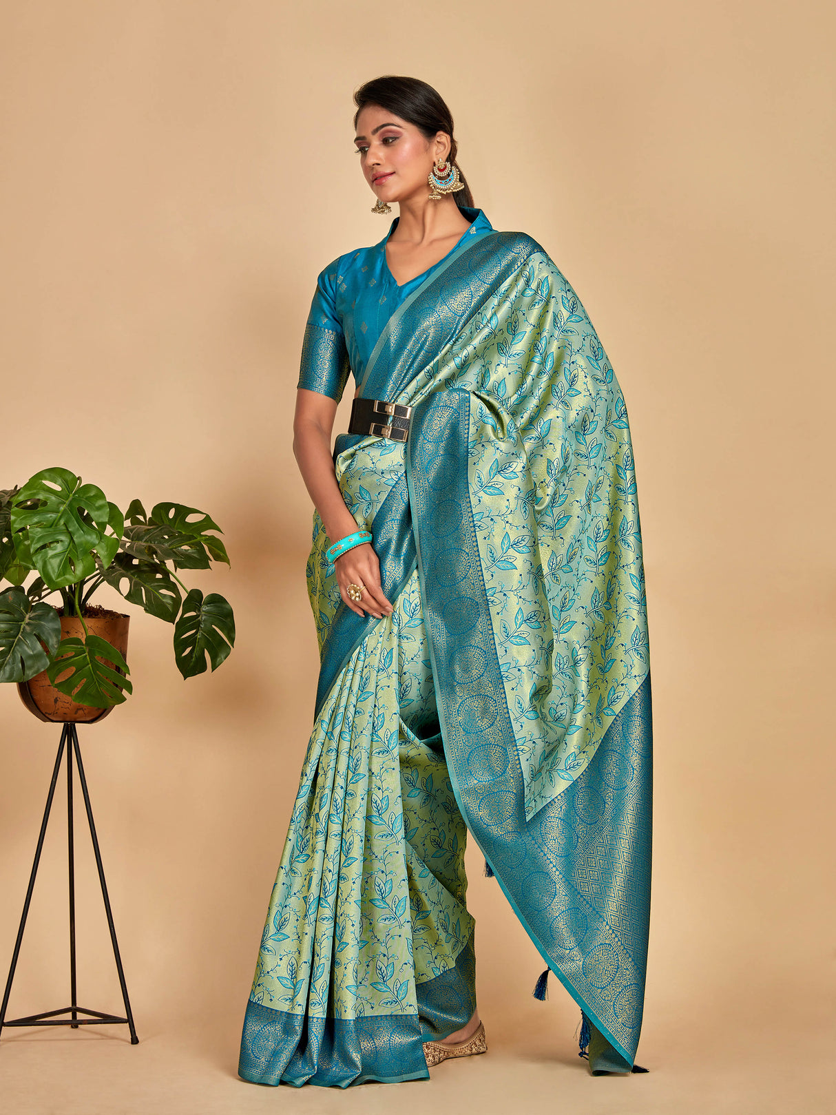 Mimosa Women's Woven Design Banarasi Art Silk Saree With Blouse Piece : SA00001274SFFREE