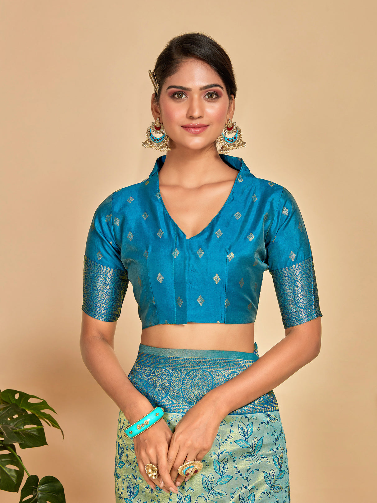 Mimosa Women's Woven Design Banarasi Art Silk Saree With Blouse Piece : SA00001274SFFREE