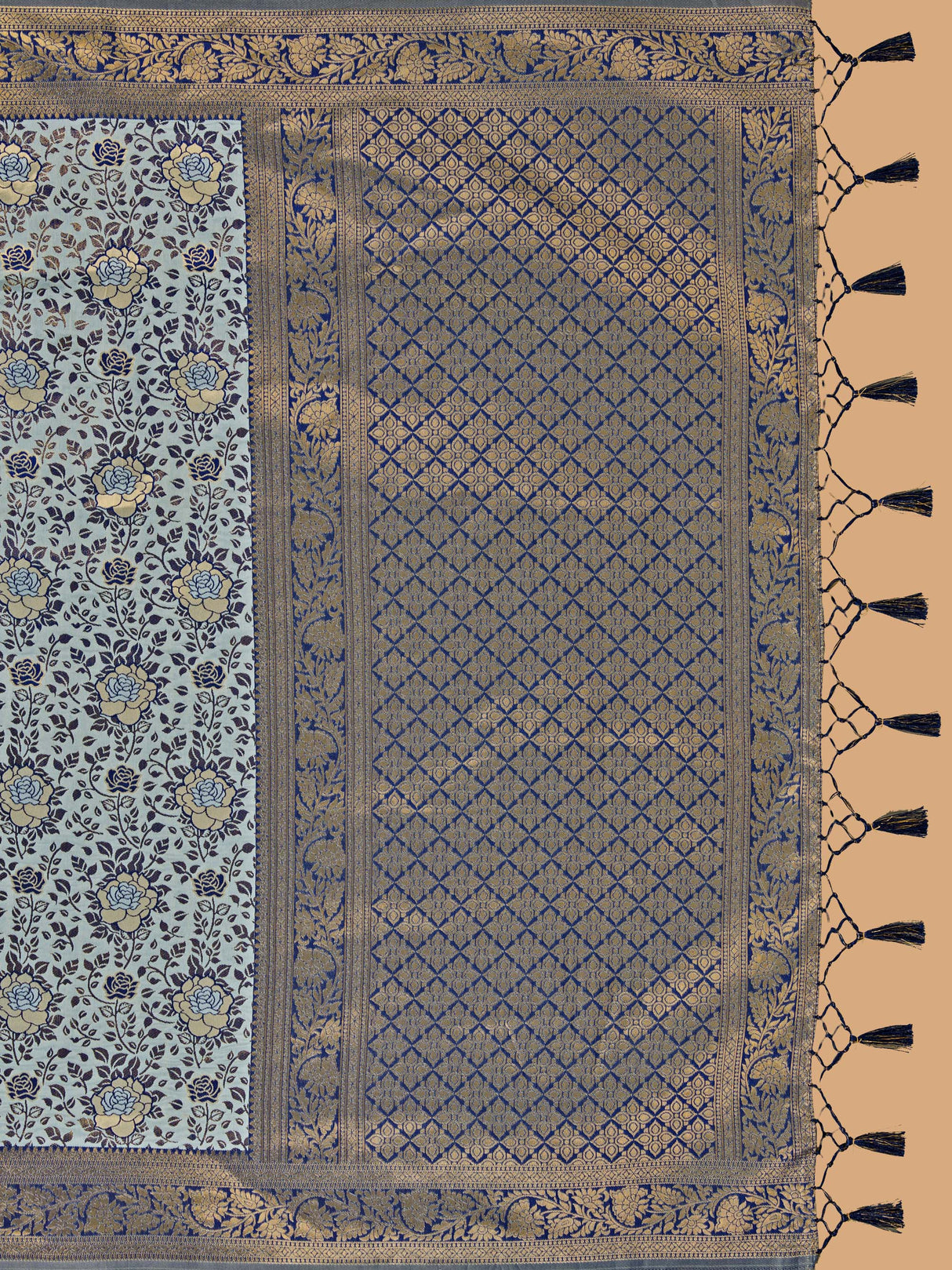 Mimosa Women's Woven Design Banarasi Art Silk Saree With Blouse Piece : SA00001275GYFREE