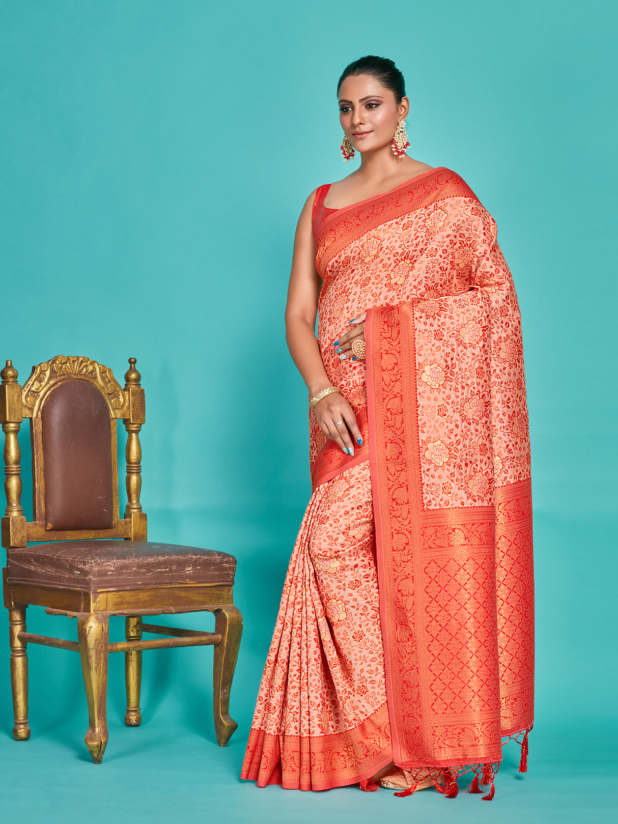 Mimosa Women's Woven Design Banarasi Art Silk Saree With Blouse Piece : SA00001275PCFREE