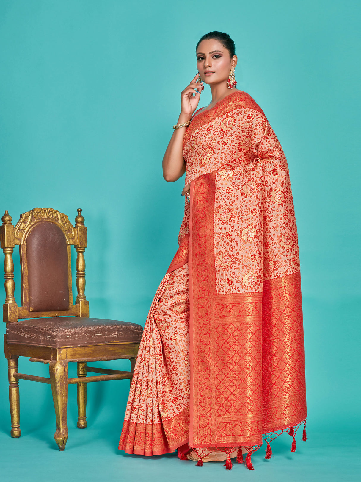 Mimosa Women's Woven Design Banarasi Art Silk Saree With Blouse Piece : SA00001275PCFREE