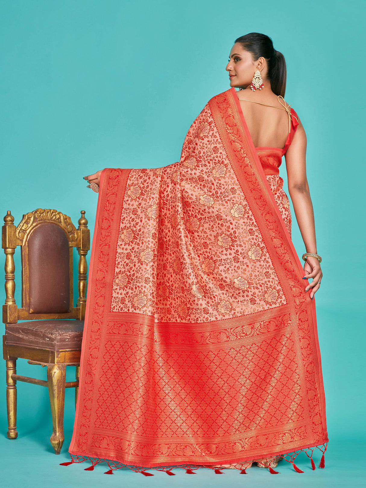 Mimosa Women's Woven Design Banarasi Art Silk Saree With Blouse Piece : SA00001275PCFREE