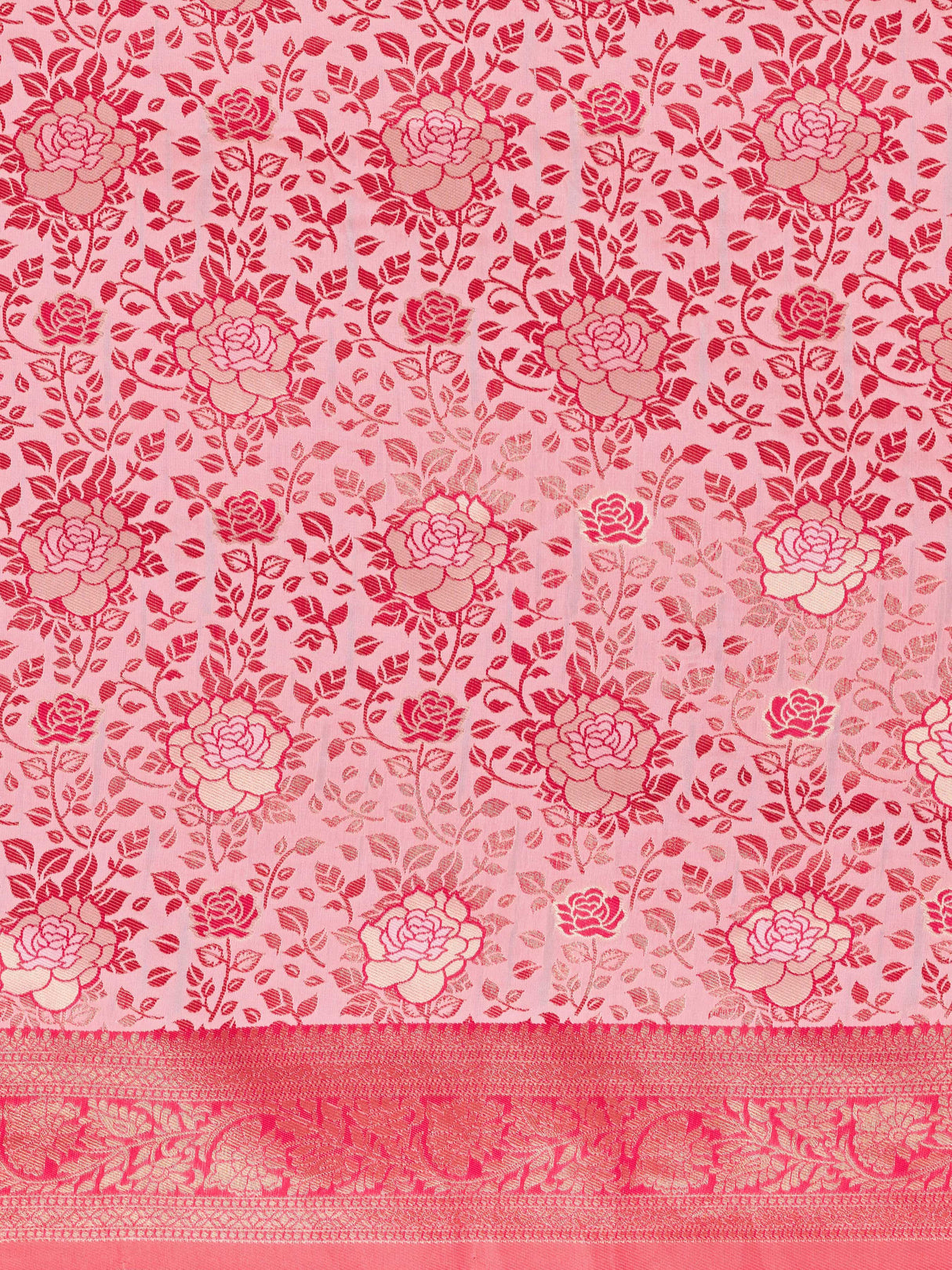 Mimosa Women's Woven Design Banarasi Art Silk Saree With Blouse Piece : SA00001275PNKFREE