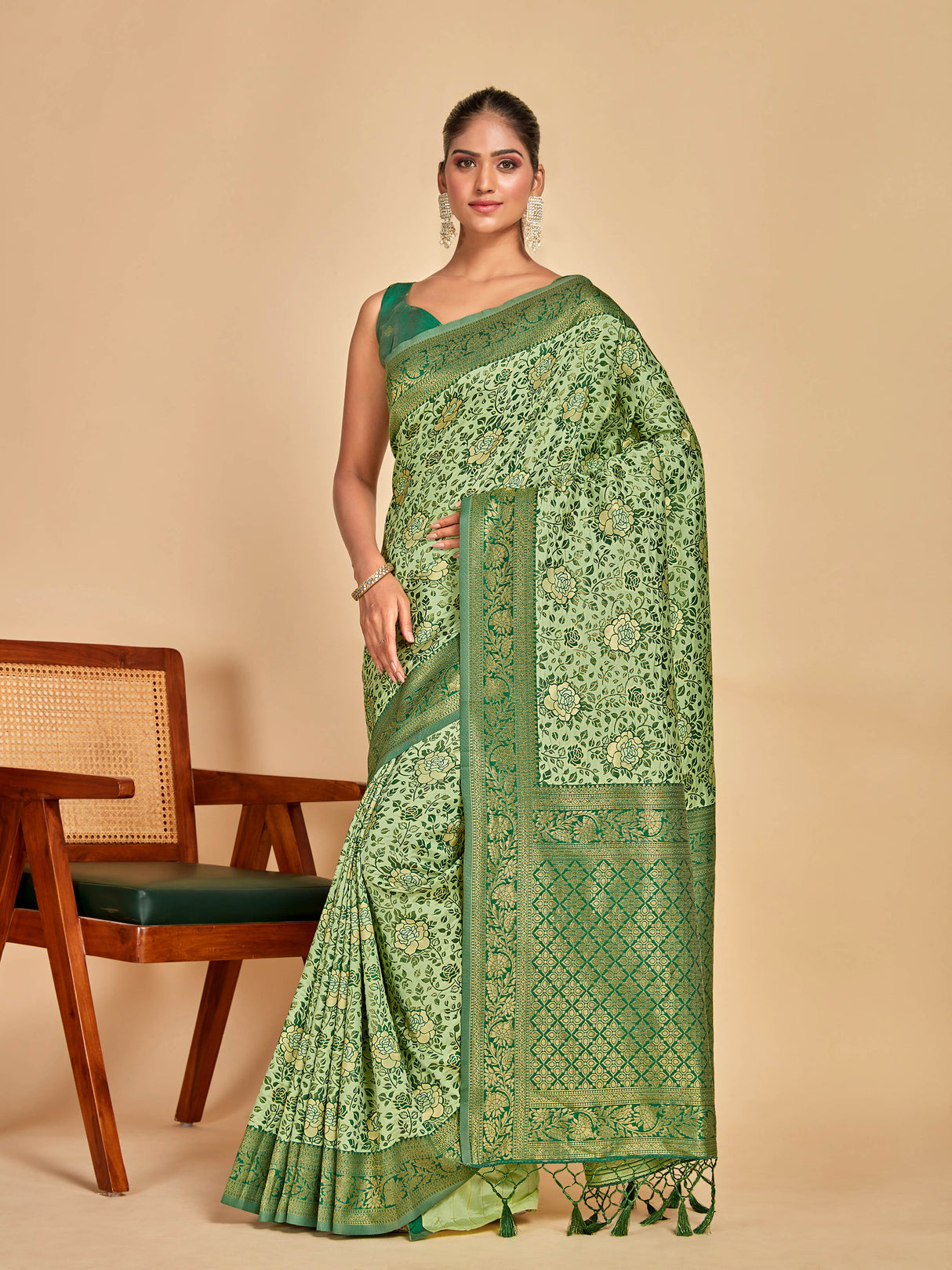 Mimosa Women's Woven Design Banarasi Art Silk Saree With Blouse Piece : SA00001275PSFREE