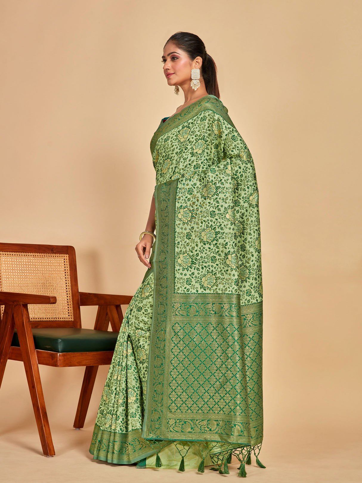 Mimosa Women's Woven Design Banarasi Art Silk Saree With Blouse Piece : SA00001275PSFREE