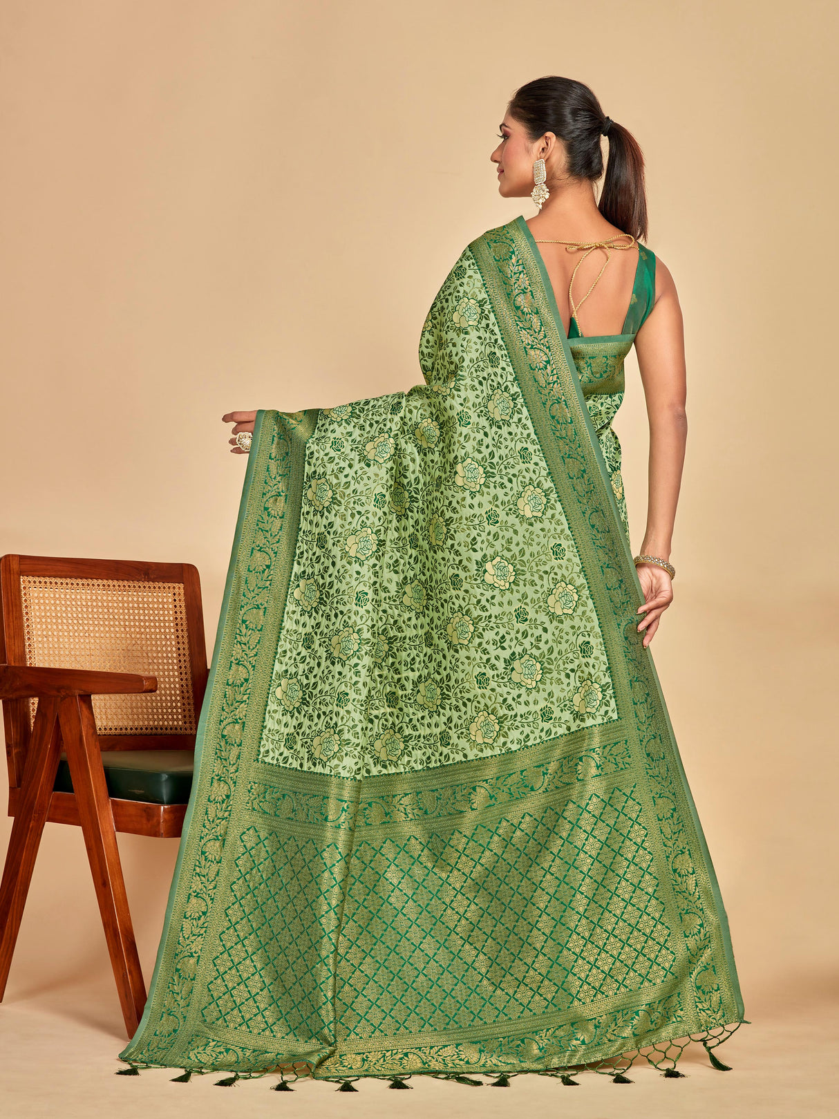 Mimosa Women's Woven Design Banarasi Art Silk Saree With Blouse Piece : SA00001275PSFREE