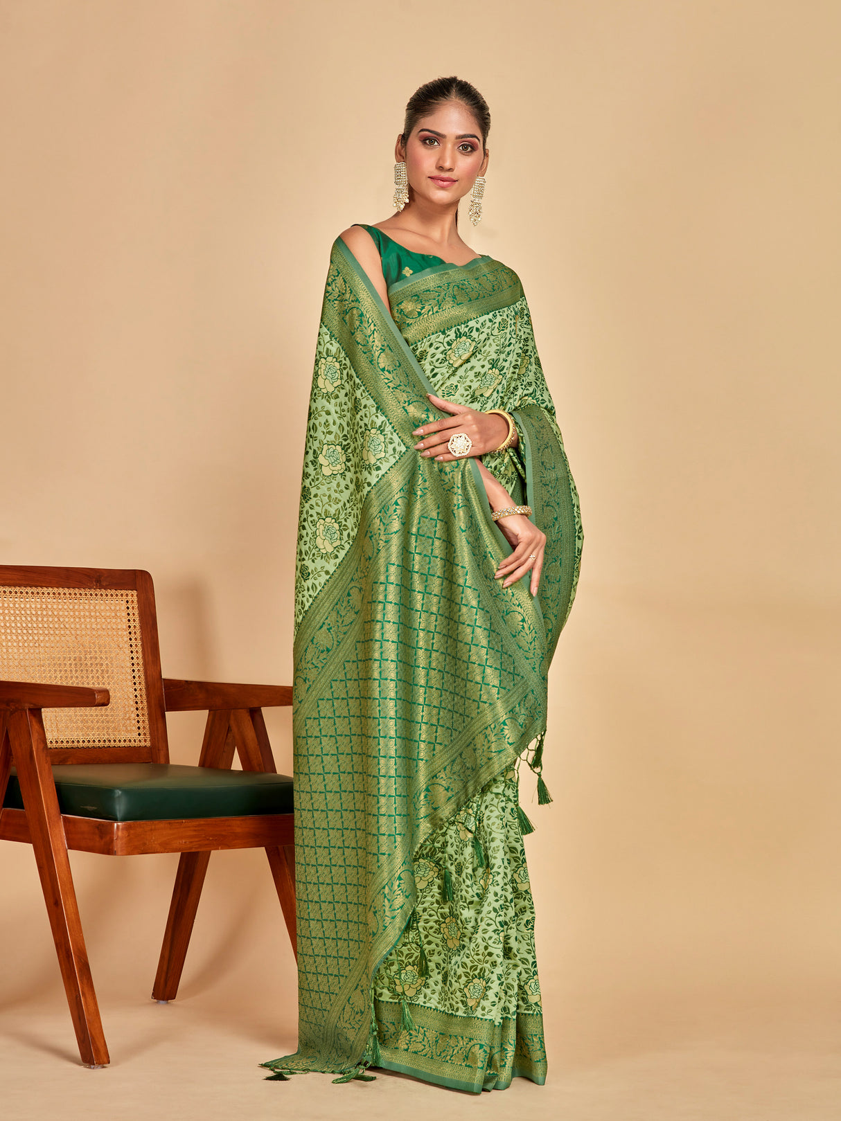 Mimosa Women's Woven Design Banarasi Art Silk Saree With Blouse Piece : SA00001275PSFREE