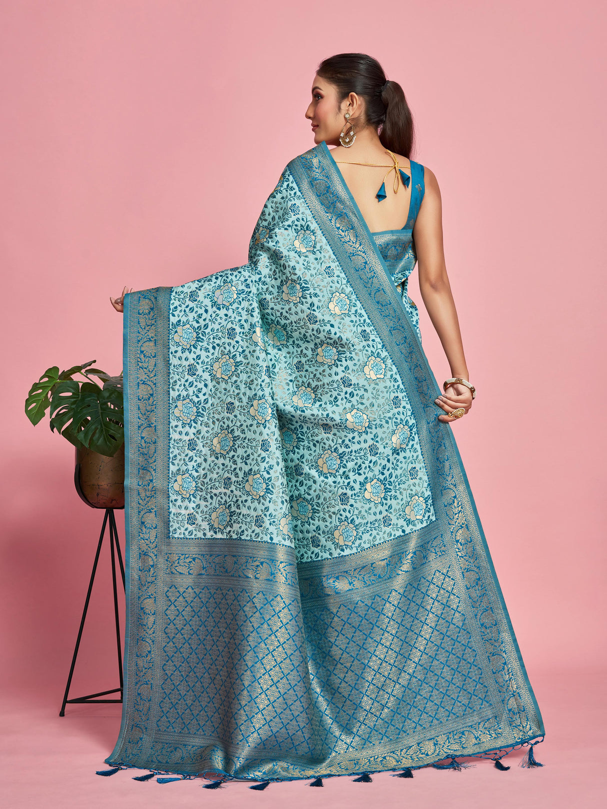 Mimosa Women's Woven Design Banarasi Art Silk Saree With Blouse Piece : SA00001275SFFREE