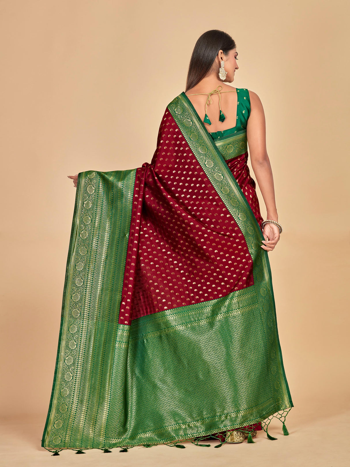 Mimosa Women's Woven Design Kanjivaram Art Silk Saree With Blouse Piece : SA00001276MRFREE