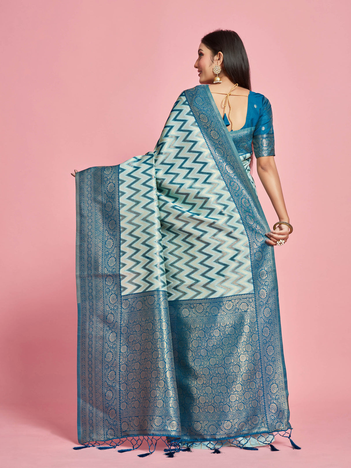 Mimosa Women's Woven Design Kanjivaram Art Silk Saree With Blouse Piece : SA00001280SFFREE