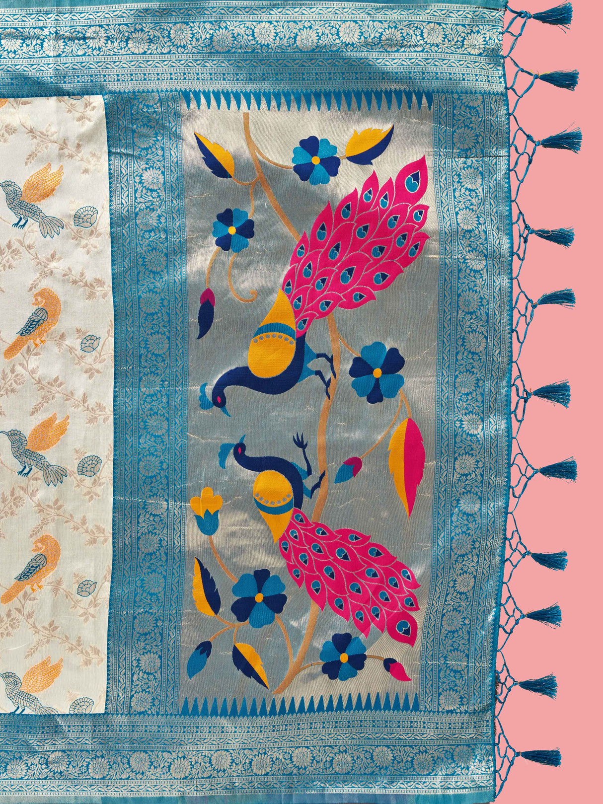 Mimosa Women's Woven Design Banarasi Lenin Saree With Blouse Piece : SA00001281HWFREE