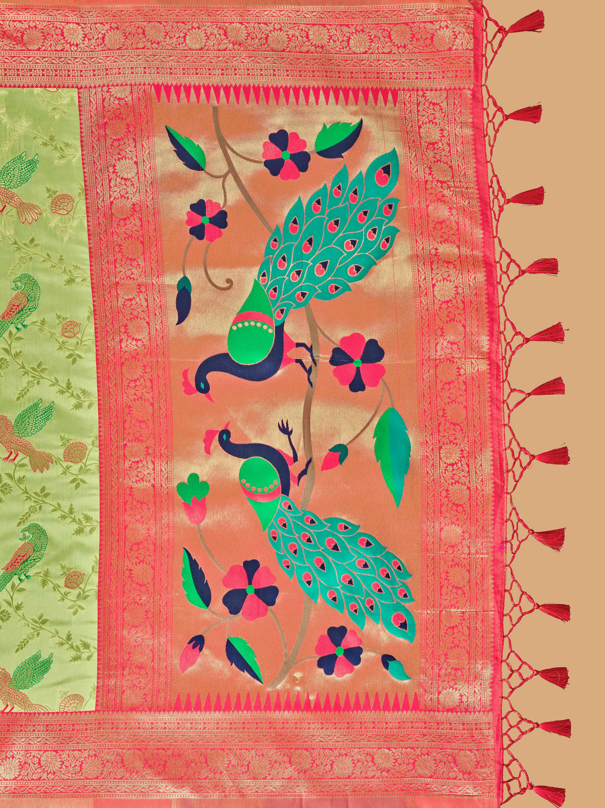 Mimosa Women's Woven Design Banarasi Lenin Saree With Blouse Piece : SA00001281LRFREE