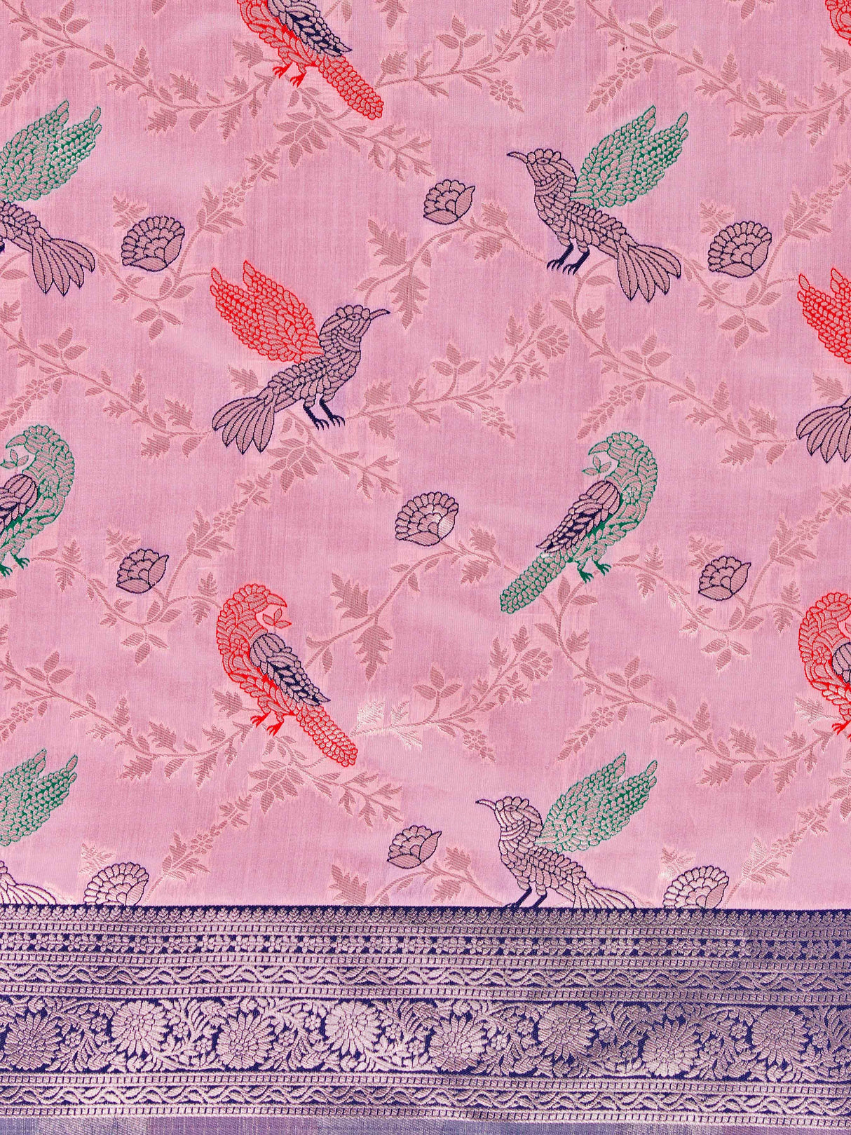 Mimosa Women's Woven Design Banarasi Lenin Saree With Blouse Piece : SA00001281PNKFREE