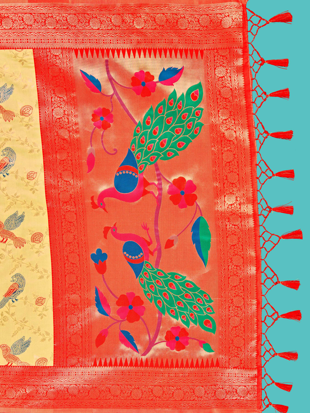 Mimosa Women's Woven Design Banarasi Lenin Saree With Blouse Piece : SA00001281YLWFREE