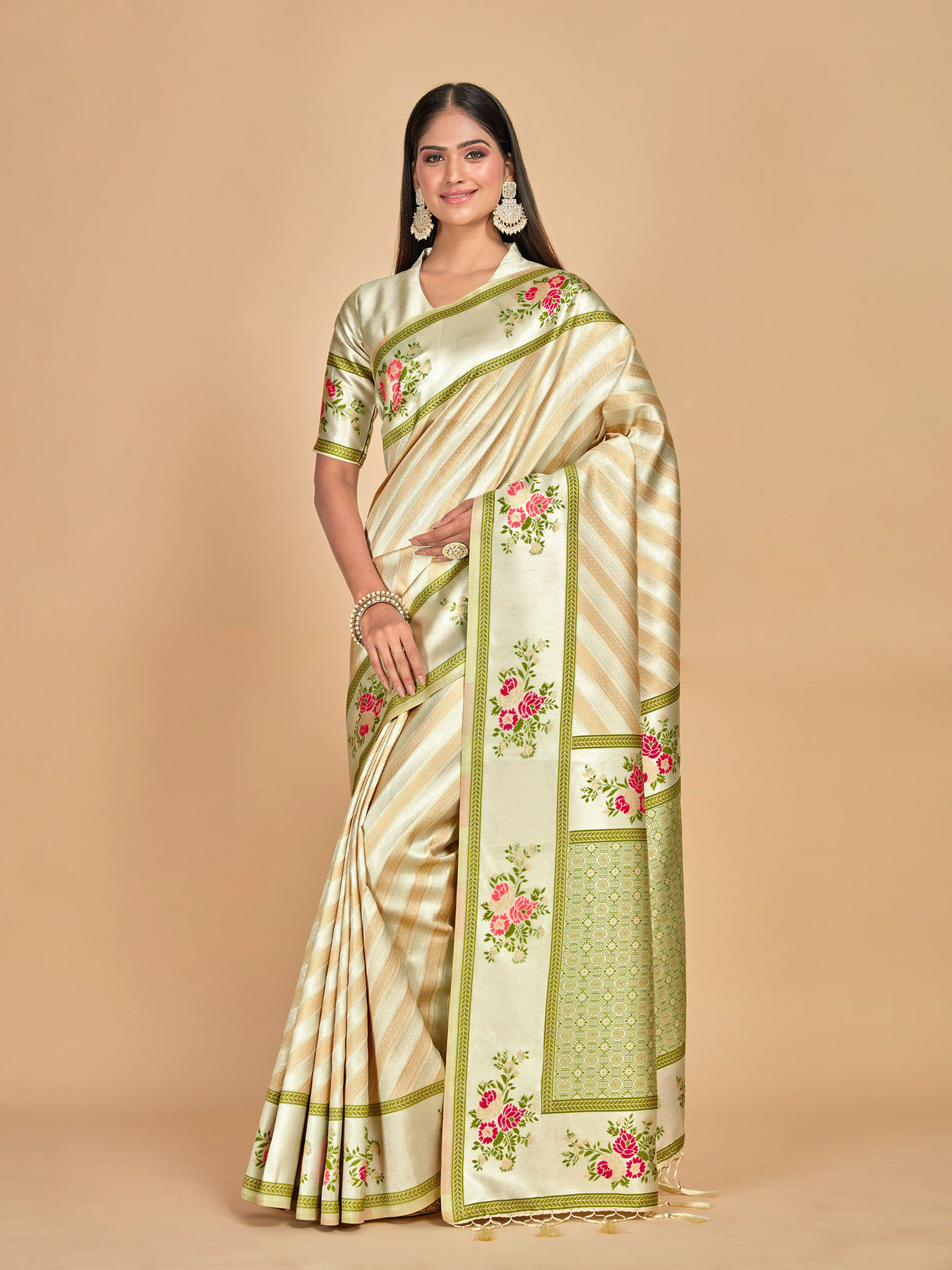 Mimosa Women's Woven Design Banarasi Art Silk Saree With Blouse Piece : SA00001282HWFREE