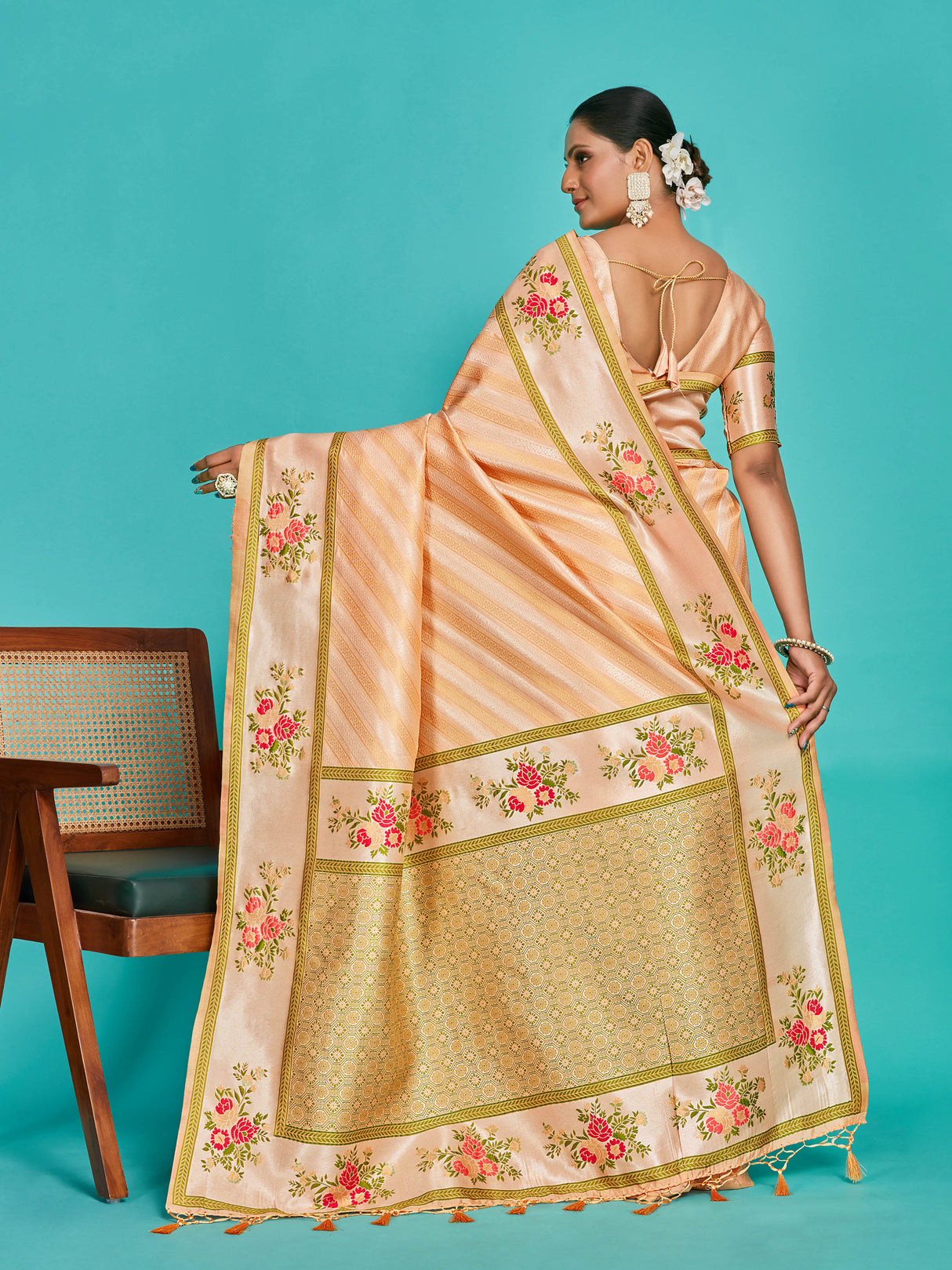Mimosa Women's Woven Design Banarasi Art Silk Saree With Blouse Piece : SA00001282PCFREE