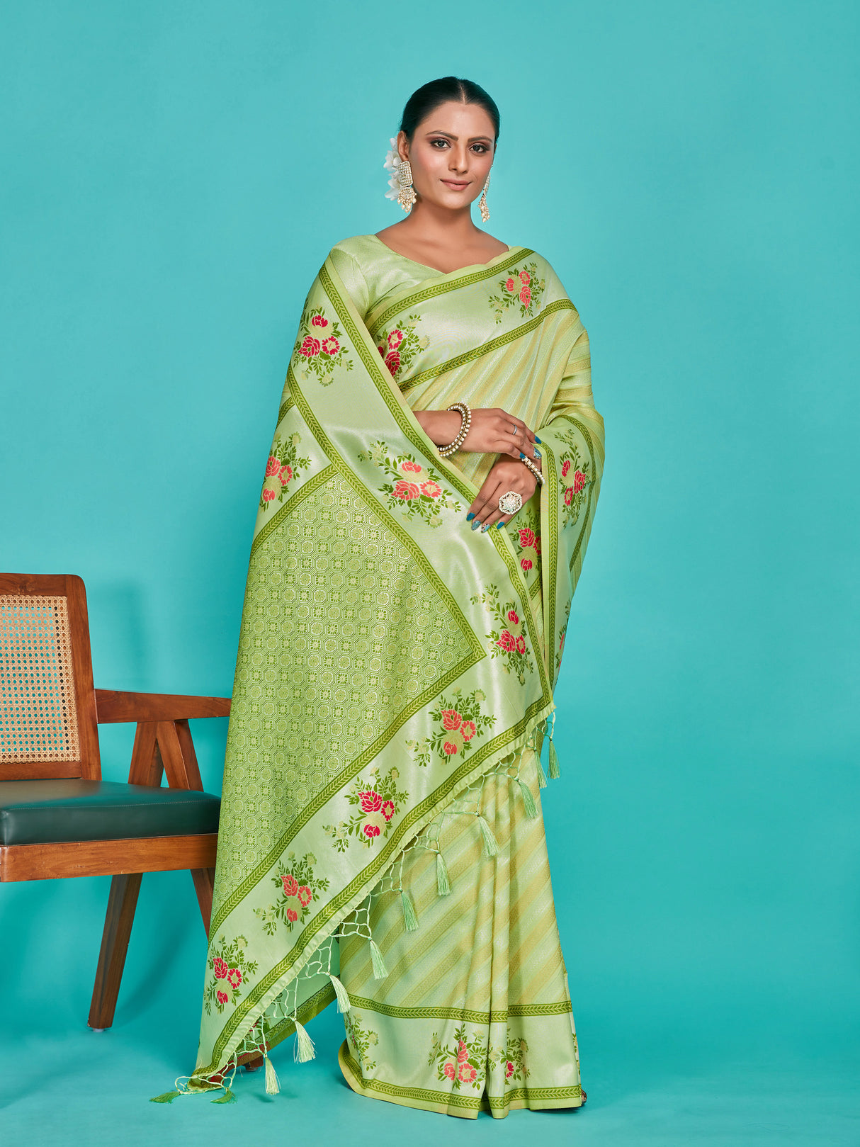 Mimosa Women's Woven Design Banarasi Art Silk Saree With Blouse Piece : SA00001282PSFREE