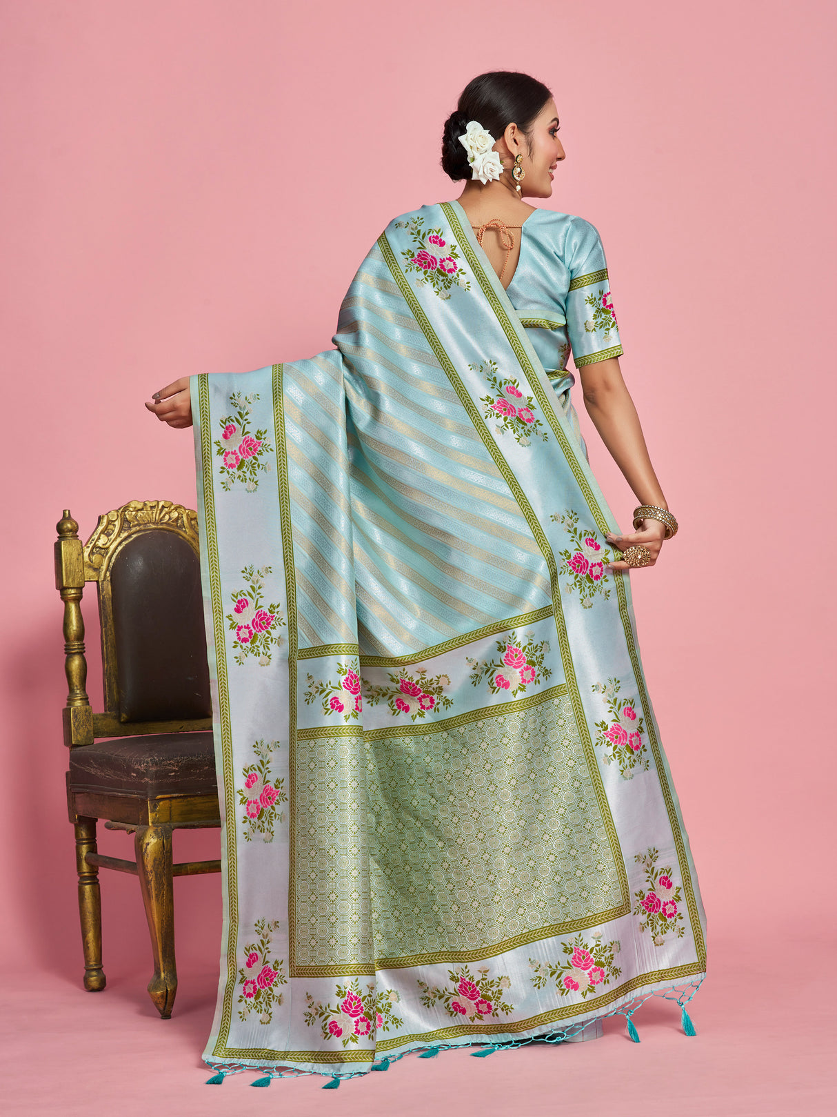 Mimosa Women's Woven Design Banarasi Art Silk Saree With Blouse Piece : SA00001282SFFREE