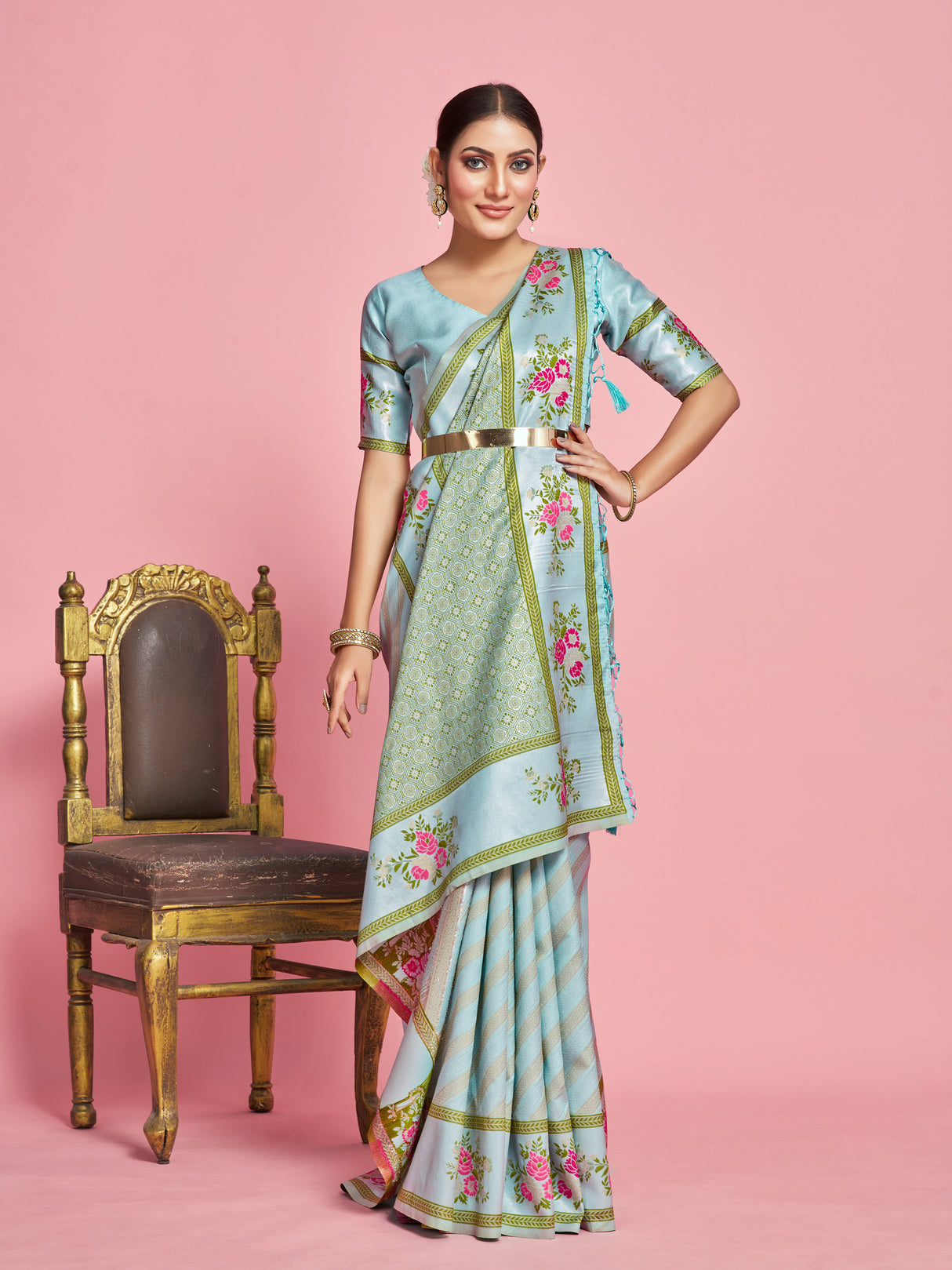 Mimosa Women's Woven Design Banarasi Art Silk Saree With Blouse Piece : SA00001282SFFREE