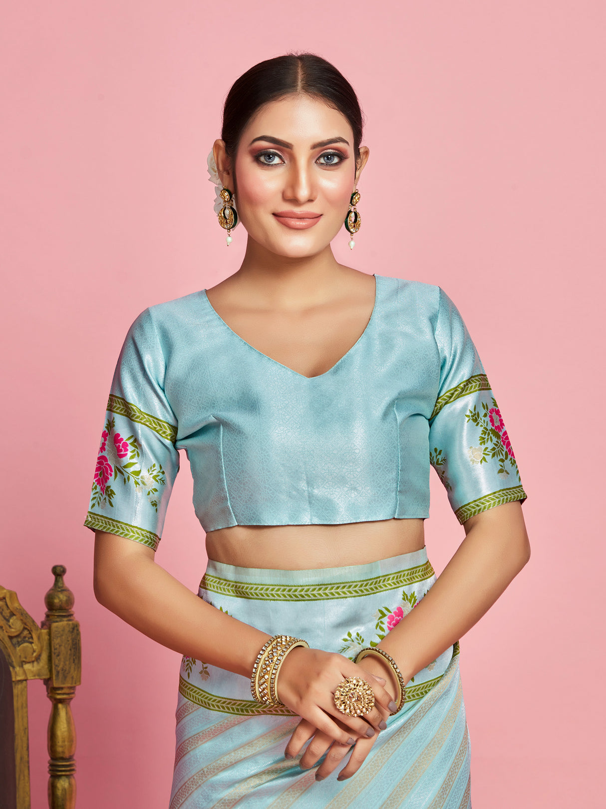 Mimosa Women's Woven Design Banarasi Art Silk Saree With Blouse Piece : SA00001282SFFREE