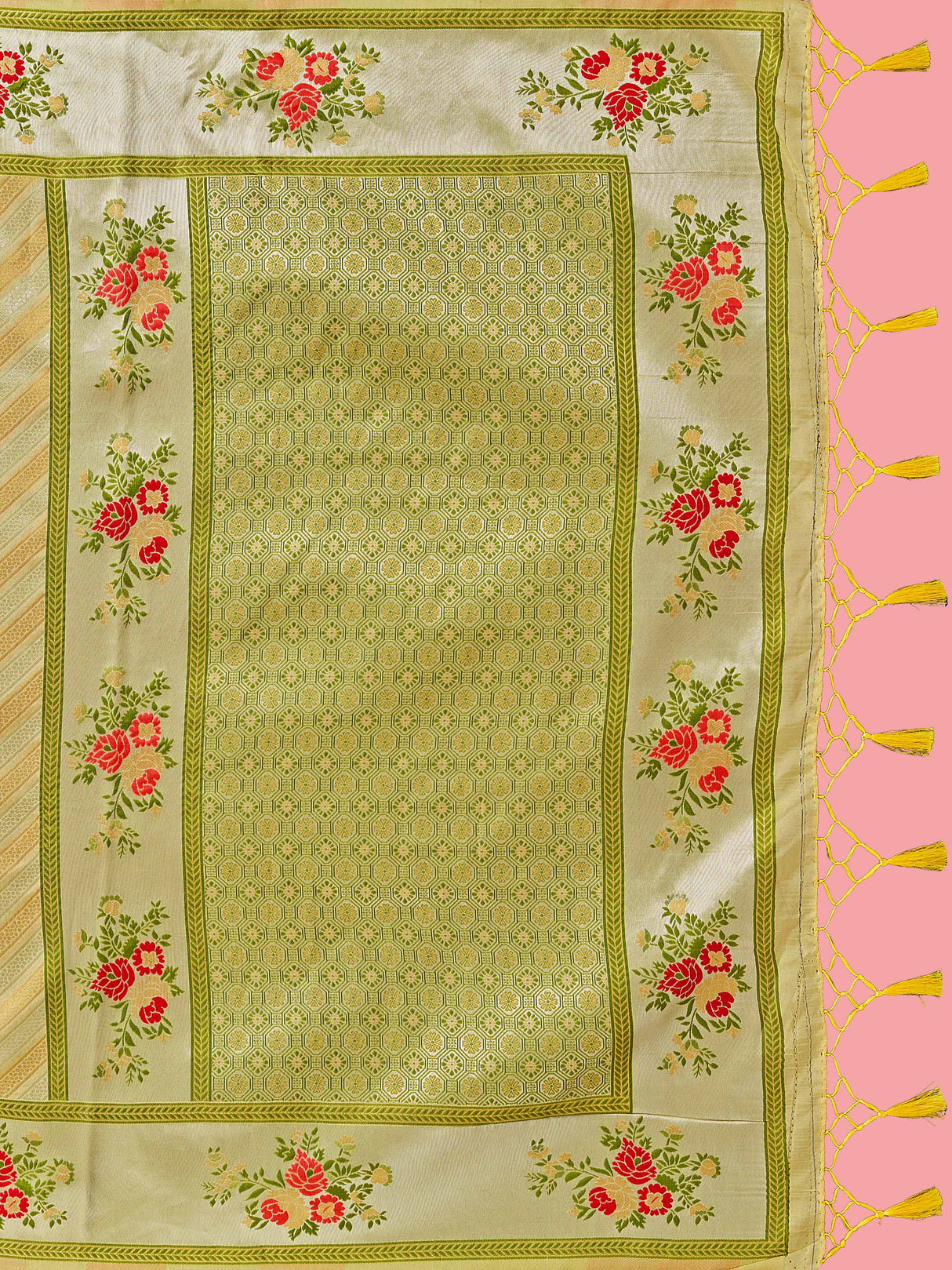 Mimosa Women's Woven Design Banarasi Art Silk Saree With Blouse Piece : SA00001282YLWFREE